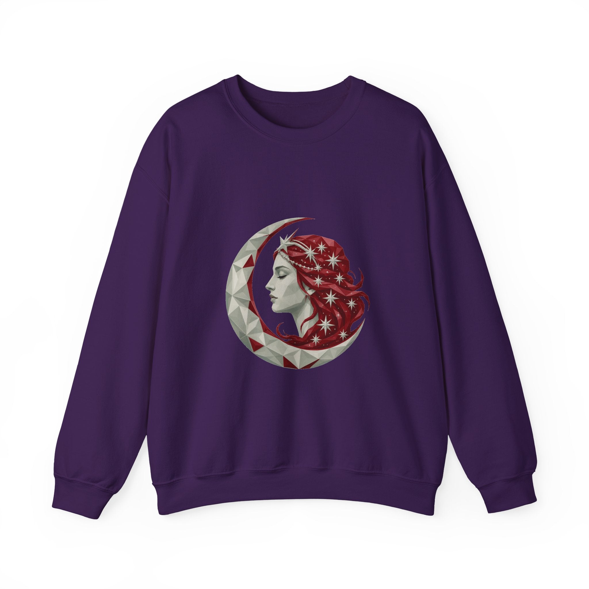 Matching Couple Sweatshirt - Helios & Selene Matching Couple Premium Fleece Sweatshirt Geometric Art His Hers Love Gift - Design B