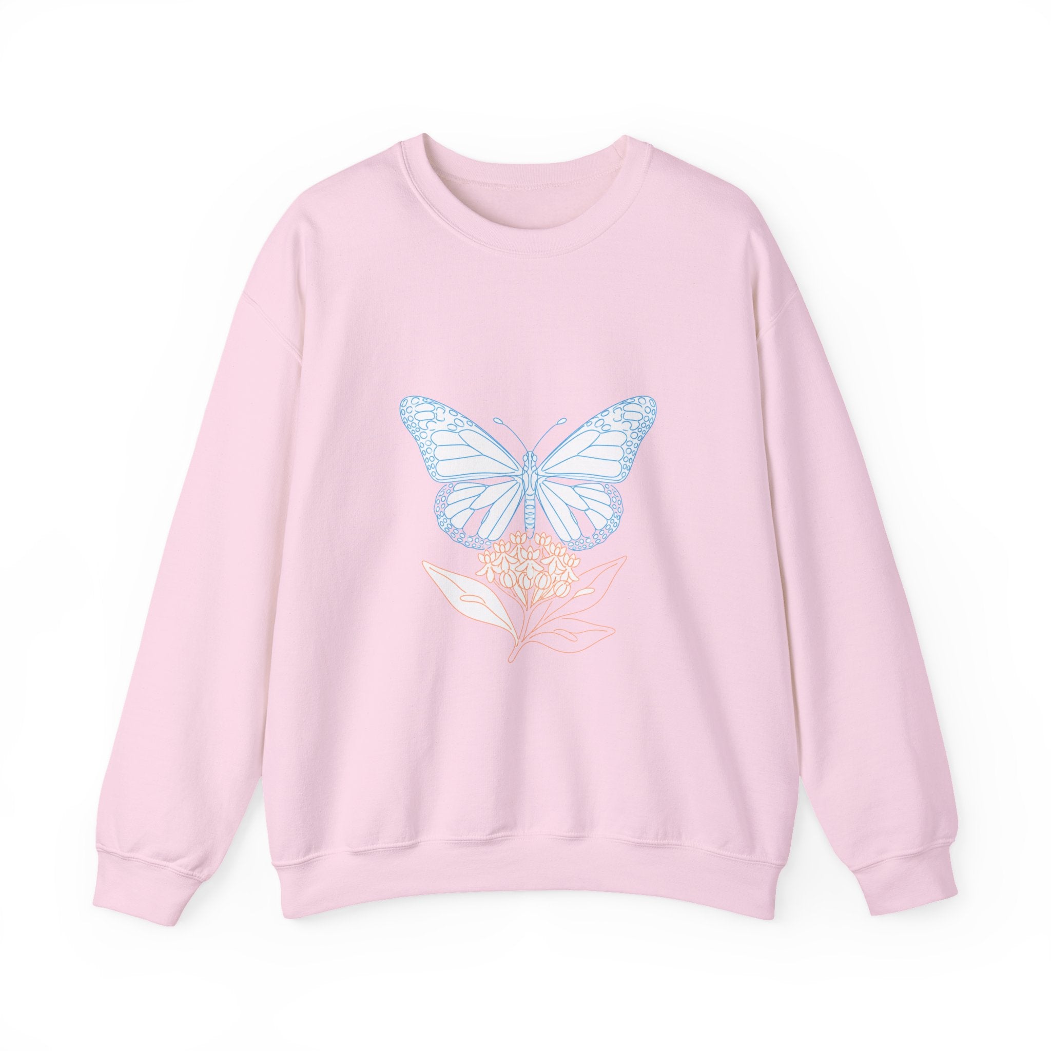 Matching Couple Sweatshirt - Butterfly & Moth Matching Couple Crewneck Sweatshirt Minimalist Art His Hers Valentine Gift - Design A