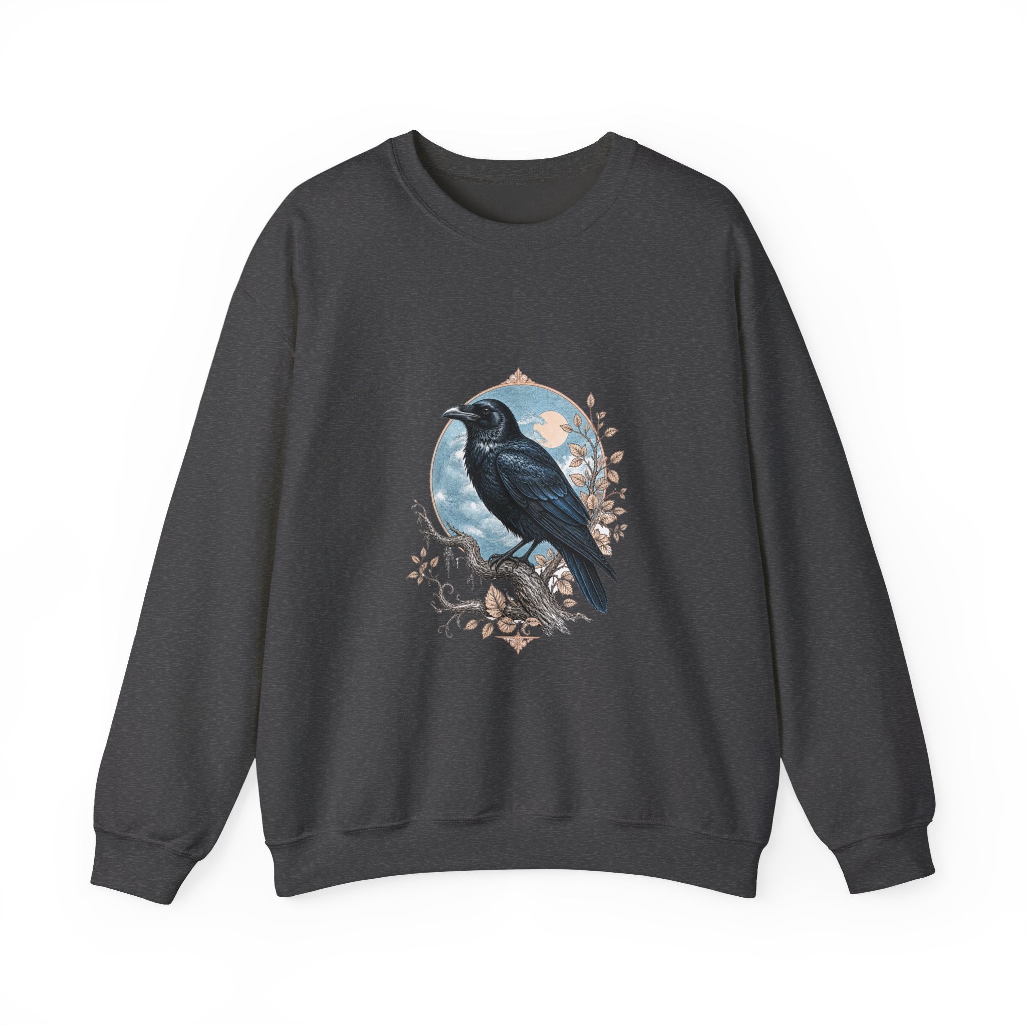 Matching Couple Sweatshirt - Raven & Swan Matching Couple Crewneck Sweatshirt Vintage Art His Hers Wedding Gift - Design A