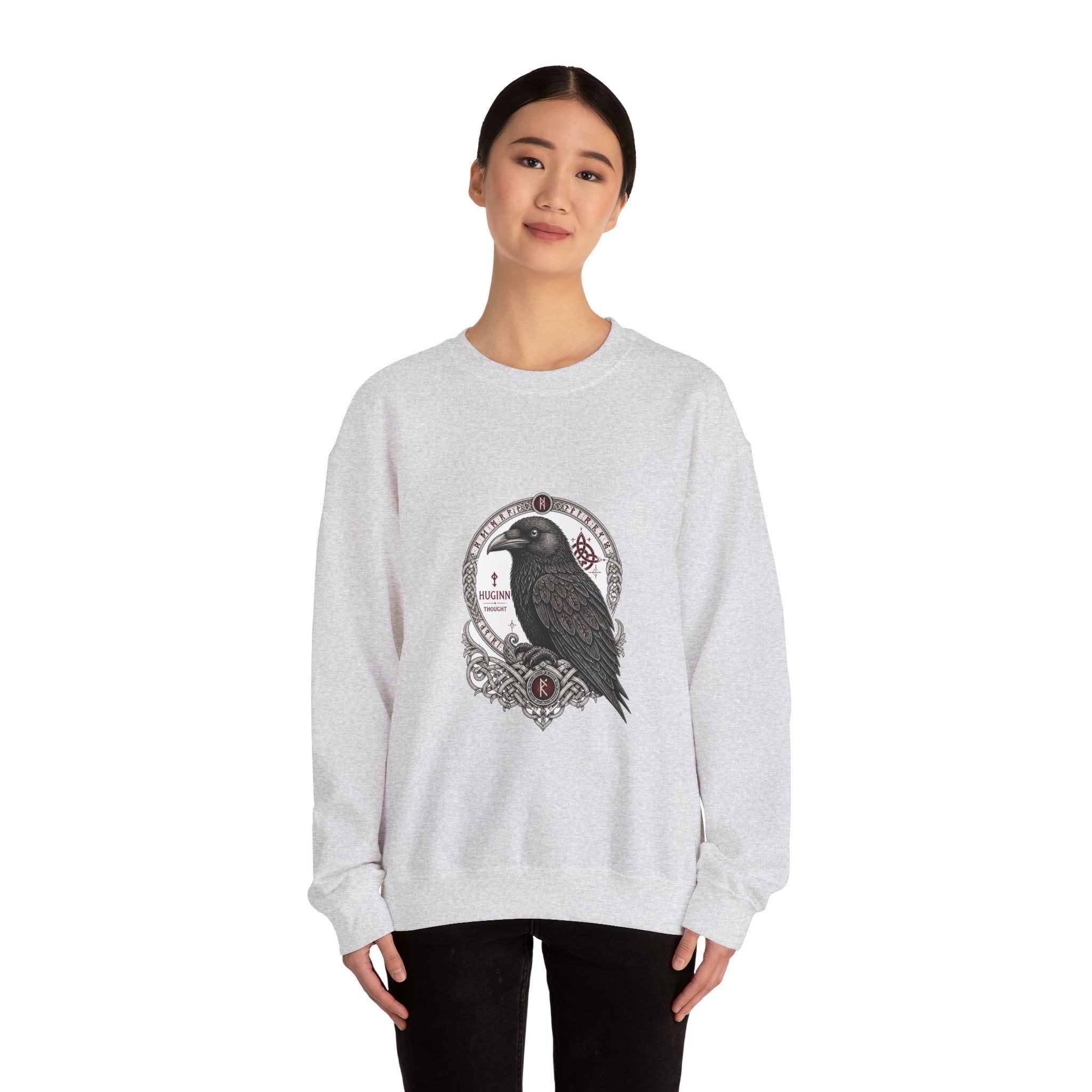 Matching Couple Sweatshirt - Huginn & Muninn Matching Couple Comfort Colors Crew Vintage Art His Hers Honeymoon Gift - Design A