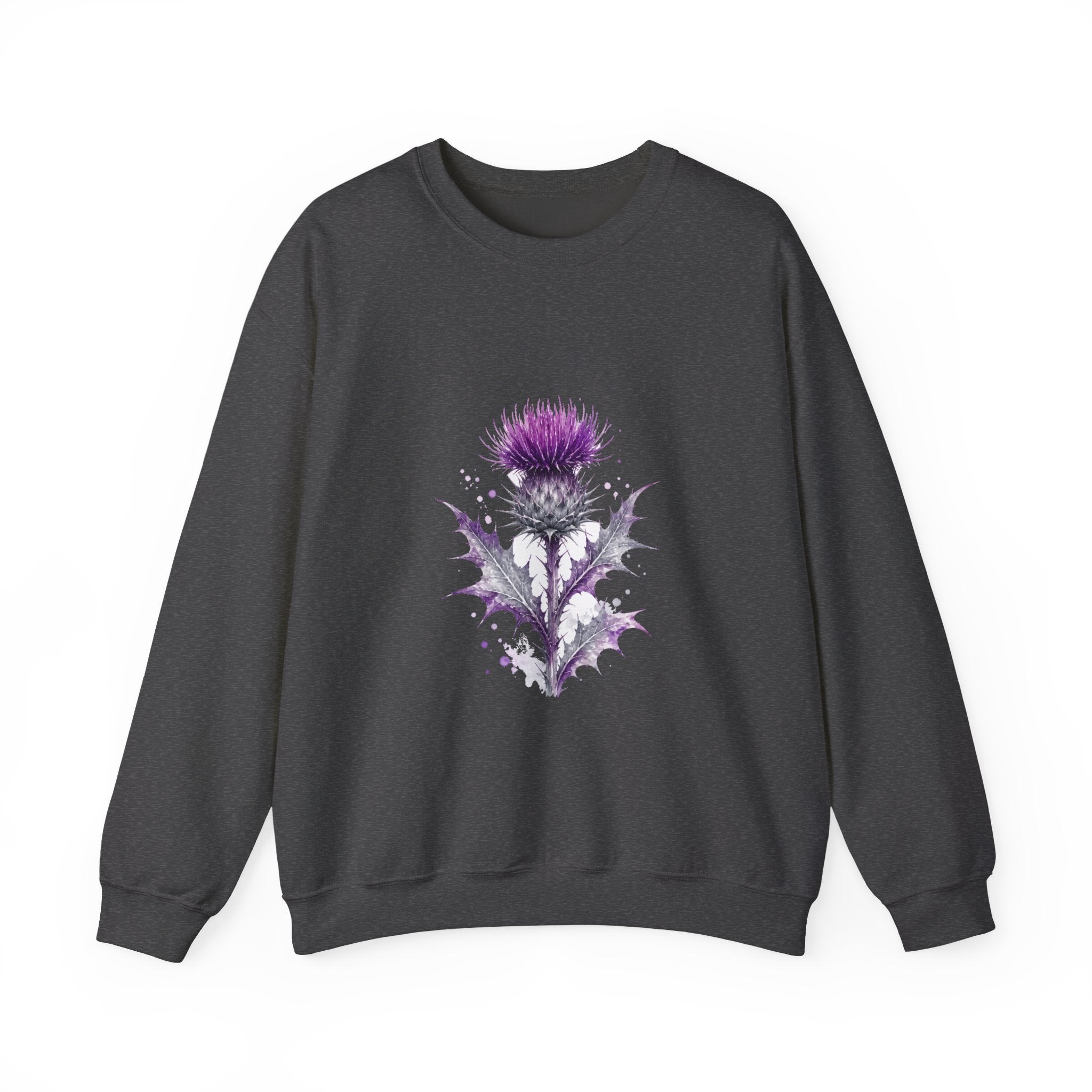 Matching Couple Sweatshirt - Lavender & Thistle Matching Couple Comfort Colors Crew Watercolor Art His Hers Birthday Gift - Design B