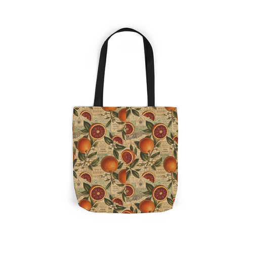 Blood Oranges Canvas Tote Bag Mediterranean Kitchen Botanical Design Italian Cottagecore Gift