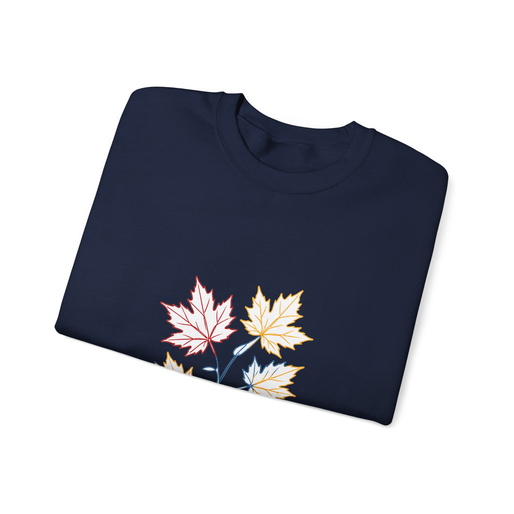 Matching Couple Sweatshirt - Cherry Blossom & Maple Leaf Matching Couple Comfort Colors Crew Minimalist Art His Hers Christmas Gift - Design B