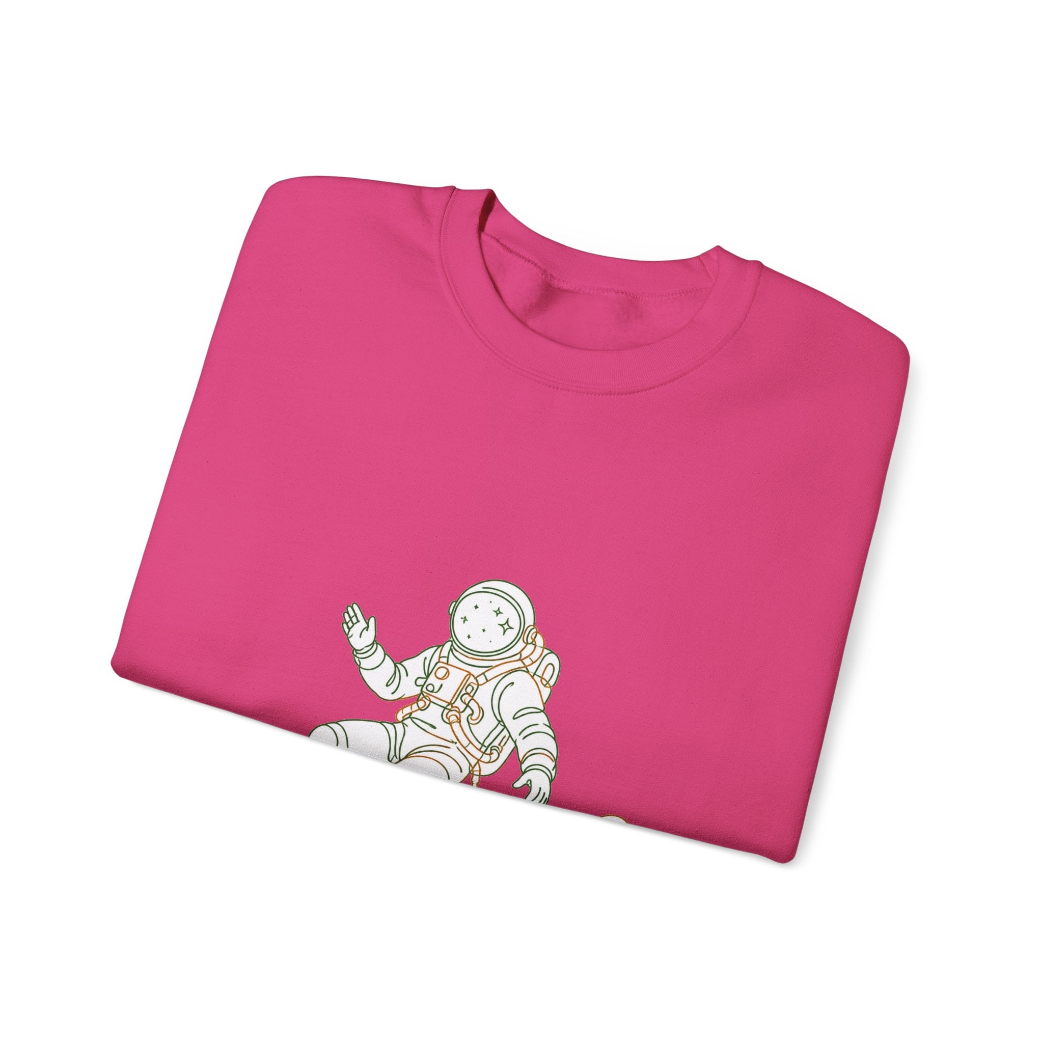 Matching Couple Sweatshirt - Astronaut & Planet Matching Couple Comfort Colors Crew Minimalist Art His Hers Christmas Gift - Design A