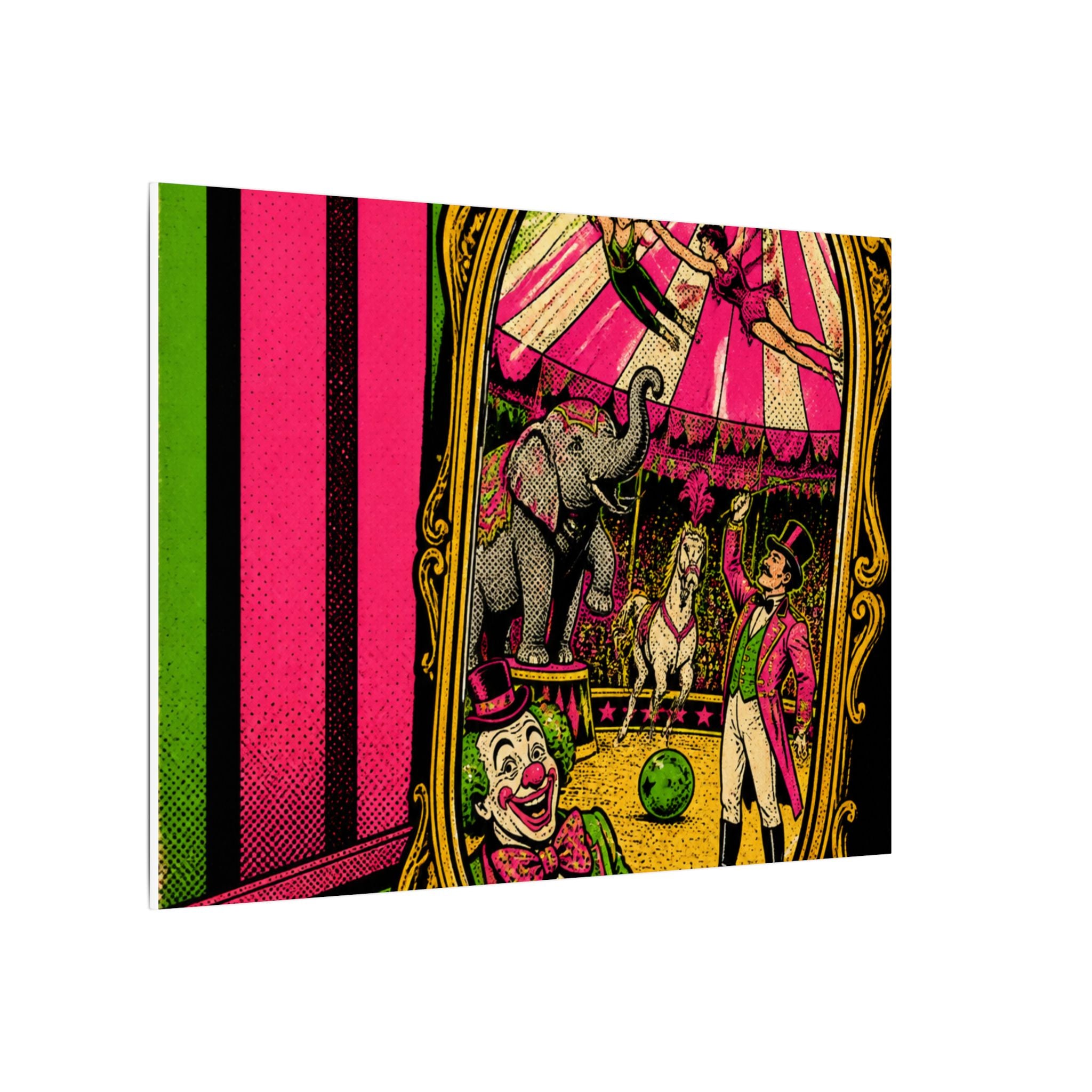 Vintage Mirror Circus Wall Art Canvas 24×36 Pop Art Restaurant Decor Maximalist Print