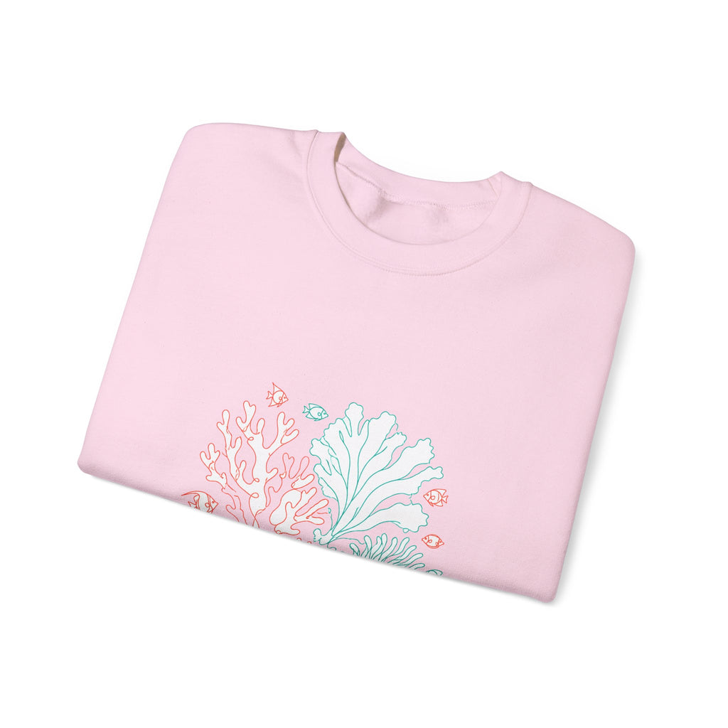 Matching Couple Sweatshirt - Coral Reef & Deep Sea Matching Couple Crewneck Sweatshirt Minimalist Art His Hers Valentine Gift - Design A