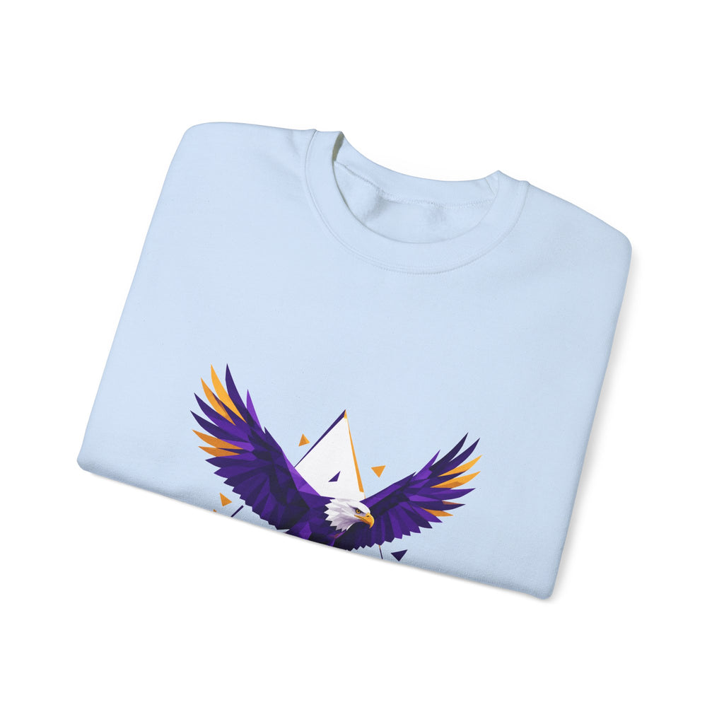 Matching Couple Sweatshirt - Eagle & Whale Matching Couple Premium Fleece Sweatshirt Geometric Art His Hers Love Gift - Design A