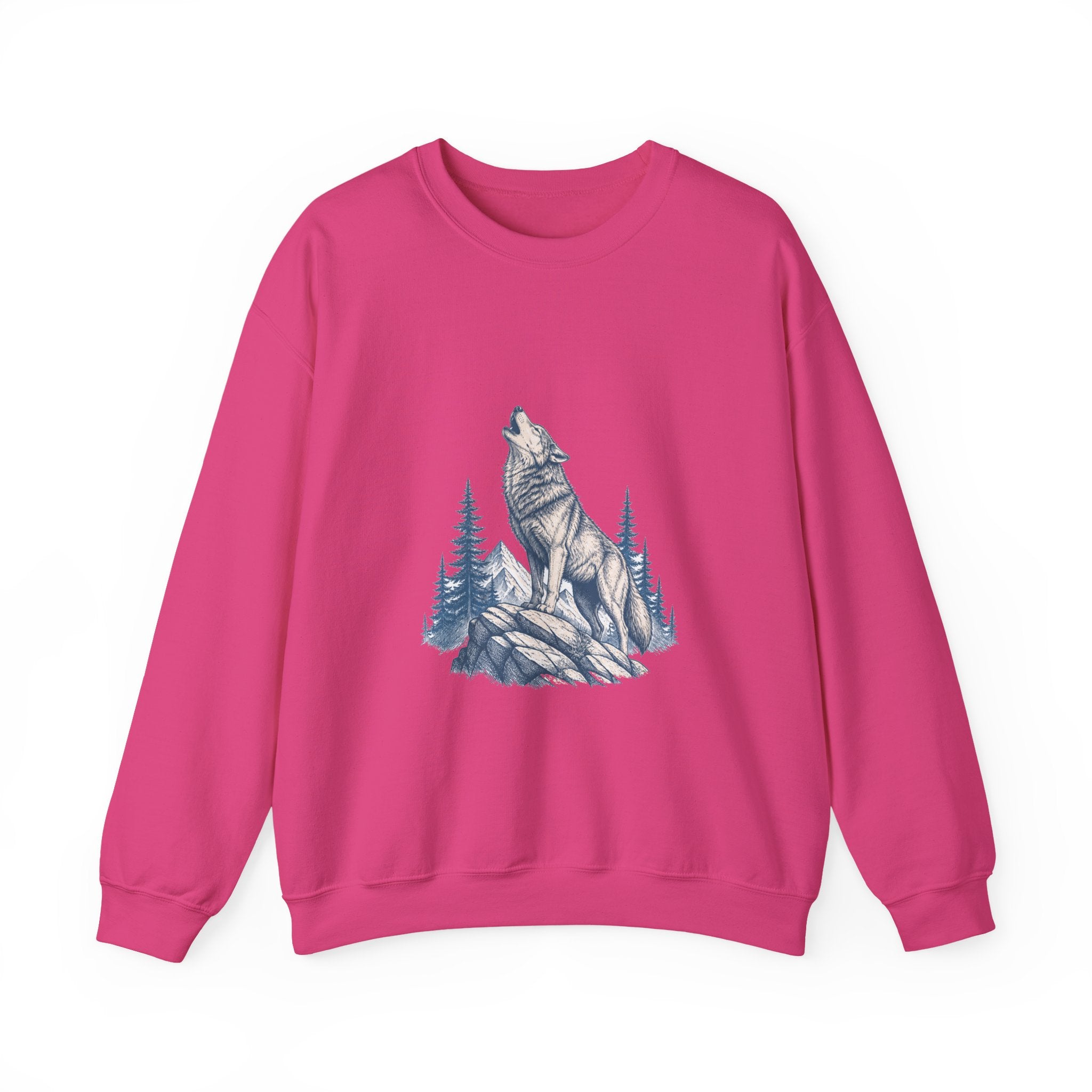 Matching Couple Sweatshirt - Wolf & Dove Matching Couple Premium Fleece Sweatshirt Hand-Drawn Art His Hers Anniversary Gift - Design A