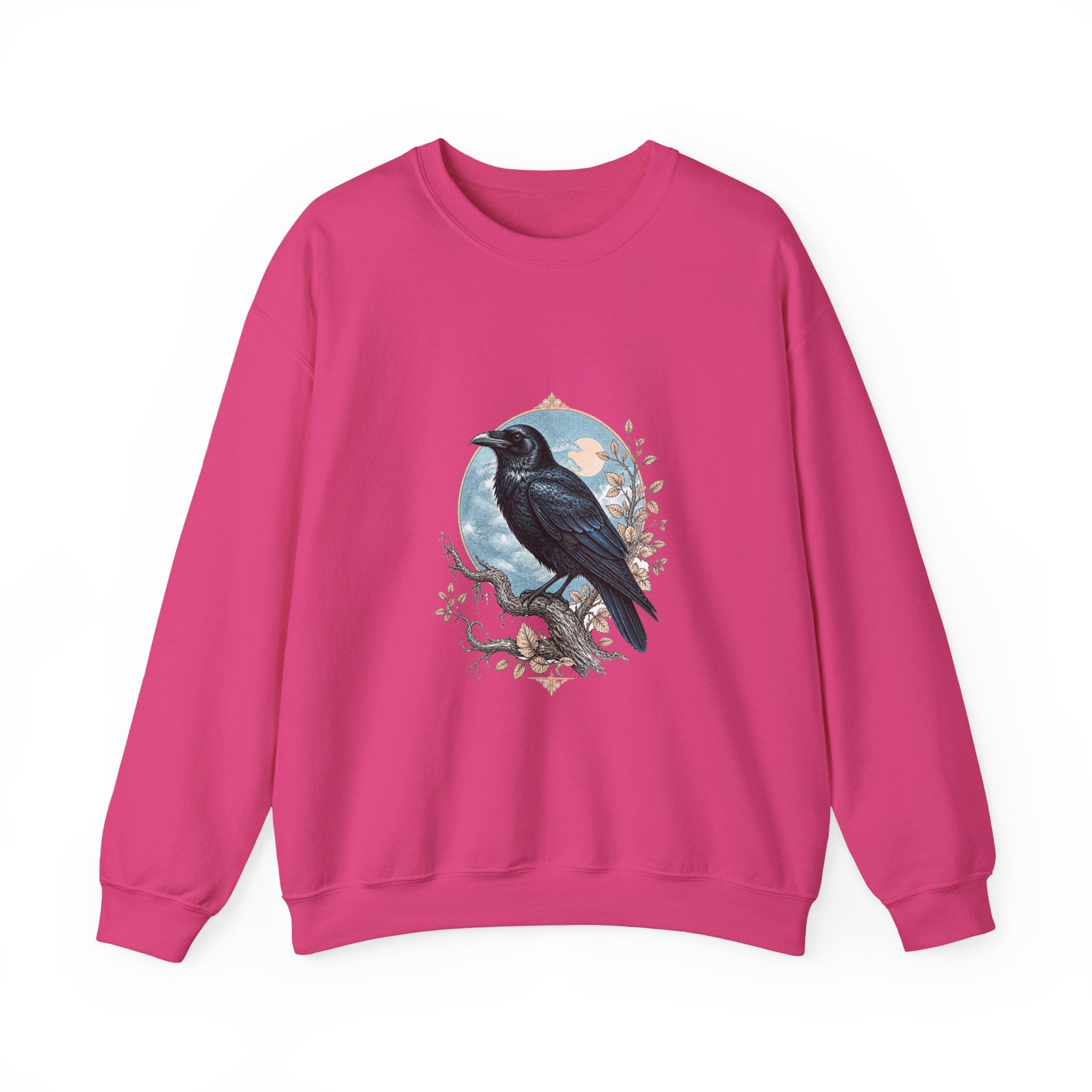 Matching Couple Sweatshirt - Raven & Swan Matching Couple Crewneck Sweatshirt Vintage Art His Hers Wedding Gift - Design A