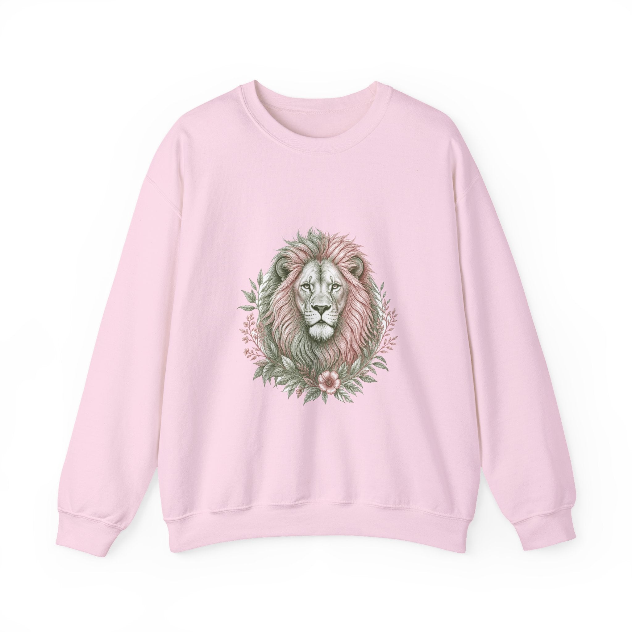 Matching Couple Sweatshirt - Lion & Lamb Matching Couple Premium Fleece Sweatshirt Hand-Drawn Art His Hers Anniversary Gift - Design A