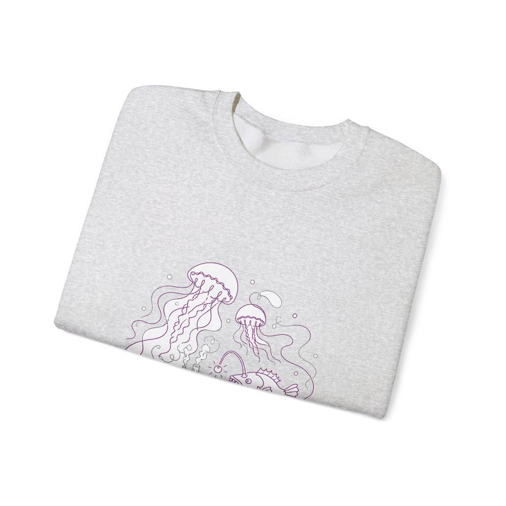 Matching Couple Sweatshirt - Coral Reef & Deep Sea Matching Couple Premium Fleece Sweatshirt Minimalist Art His Hers Christmas Gift - Design B