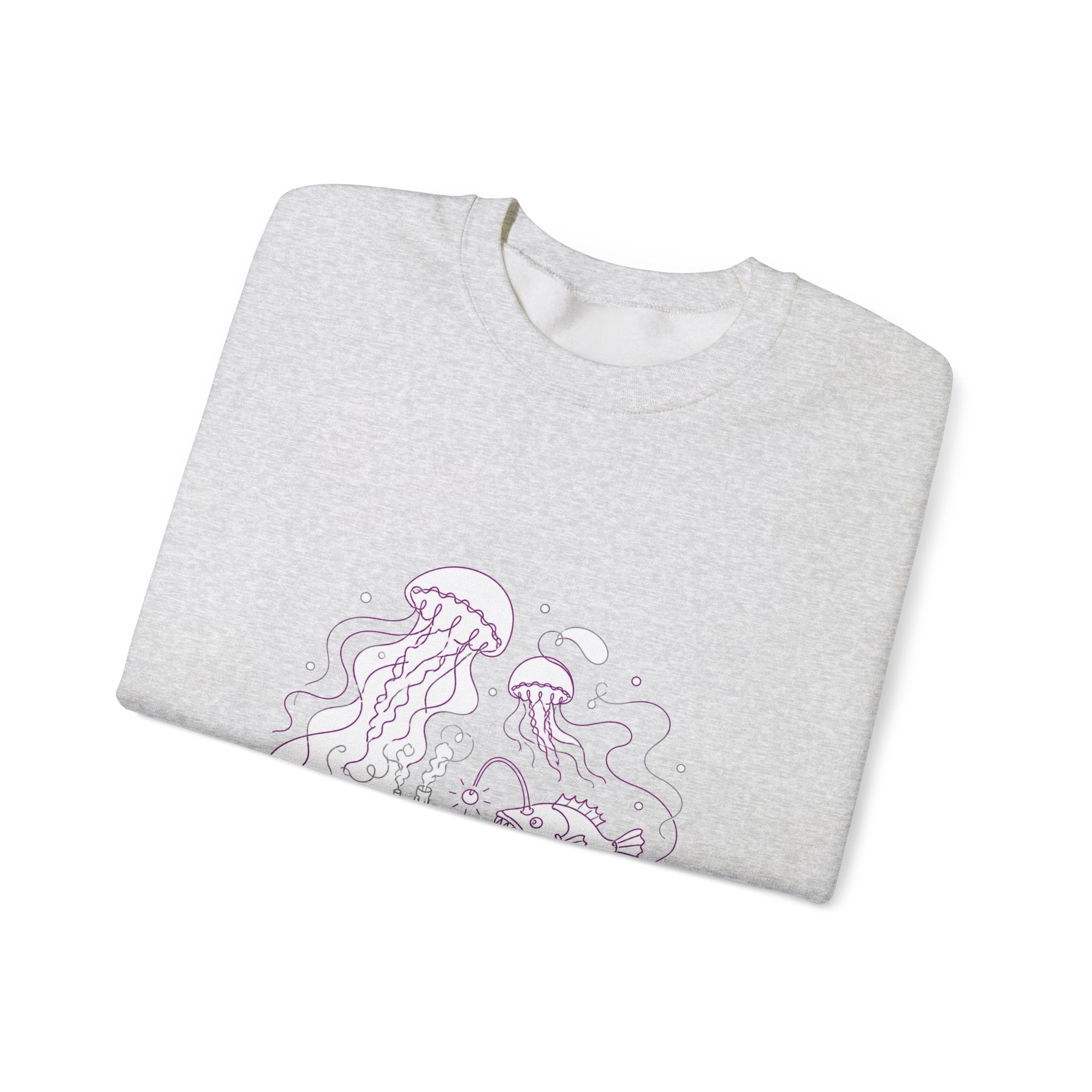 Matching Couple Sweatshirt - Coral Reef & Deep Sea Matching Couple Premium Fleece Sweatshirt Minimalist Art His Hers Christmas Gift - Design B