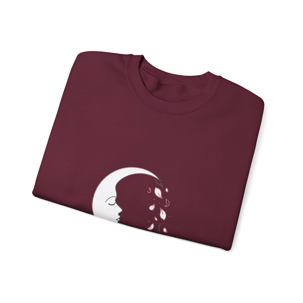 Matching Couple Sweatshirt - Waxing & Waning Moon Matching Couple Comfort Colors Crew Minimalist Art His Hers Christmas Gift - Design B