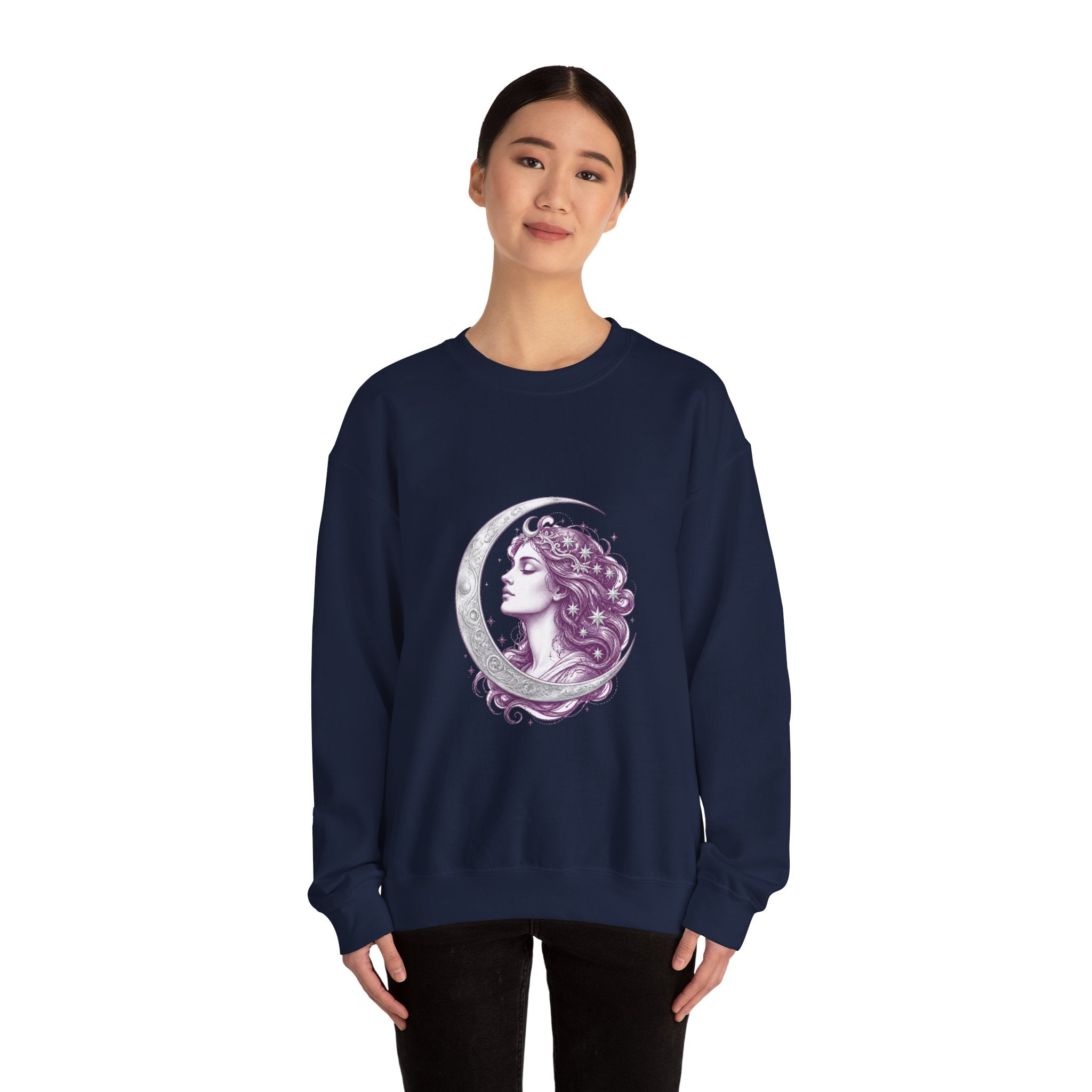 Matching Couple Sweatshirt - Helios & Selene Matching Couple Comfort Colors Crew Hand-Drawn Art His Hers Anniversary Gift - Design B
