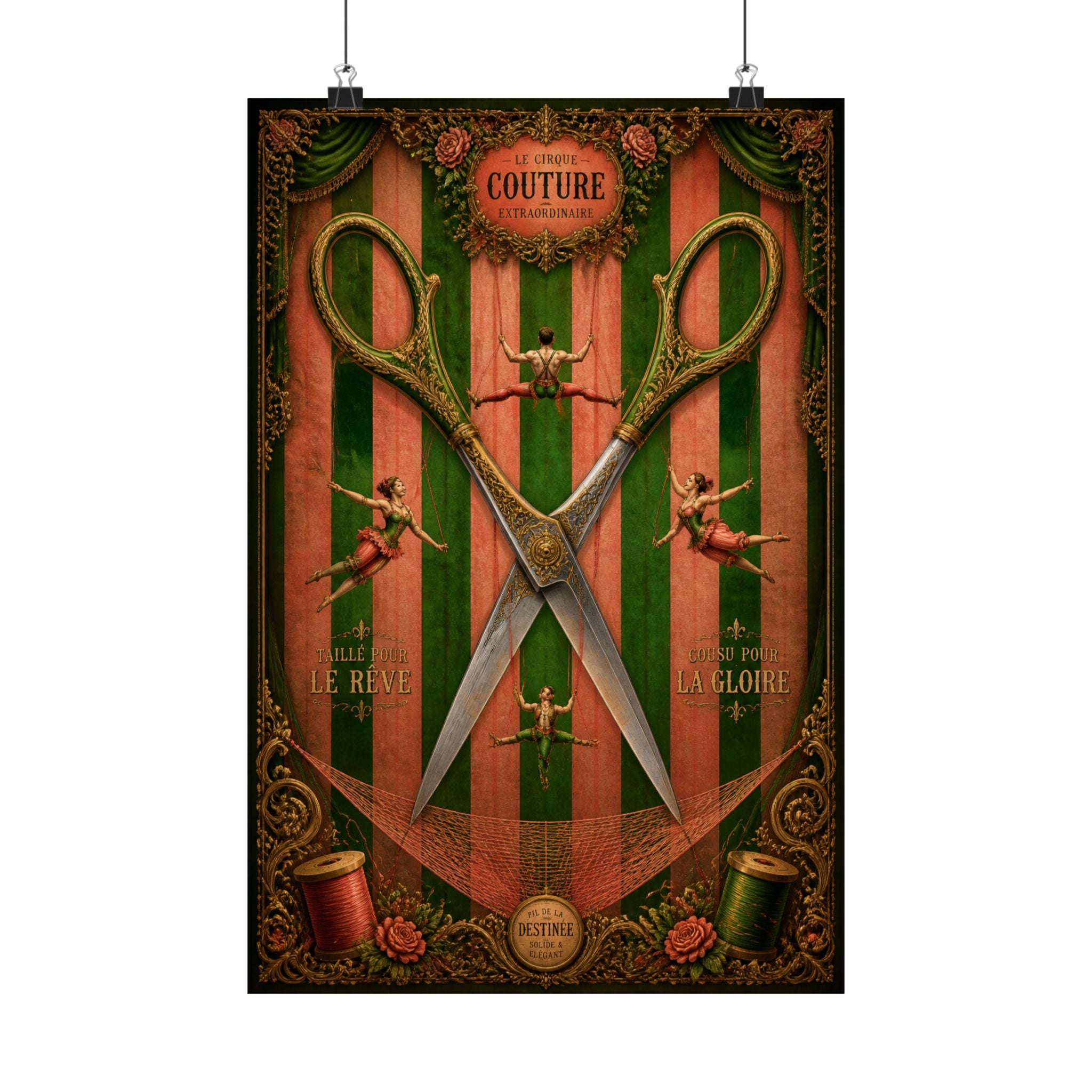 Giant Scissors Trapeze Wall Art Poster 24×36 Baroque Studio Decor Maximalist Print