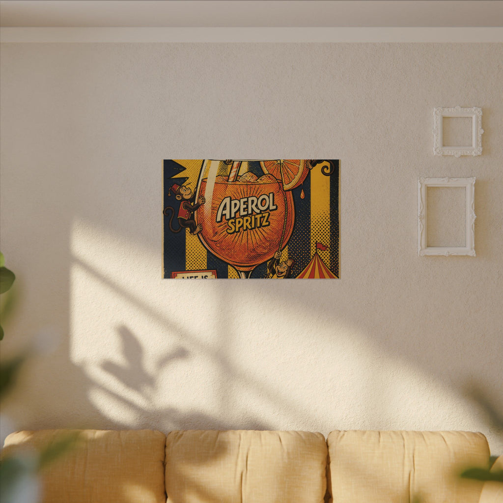 Aperol Spritz Monkeys Wall Art Canvas 24×36 Pop Art Restaurant Decor Maximalist Print