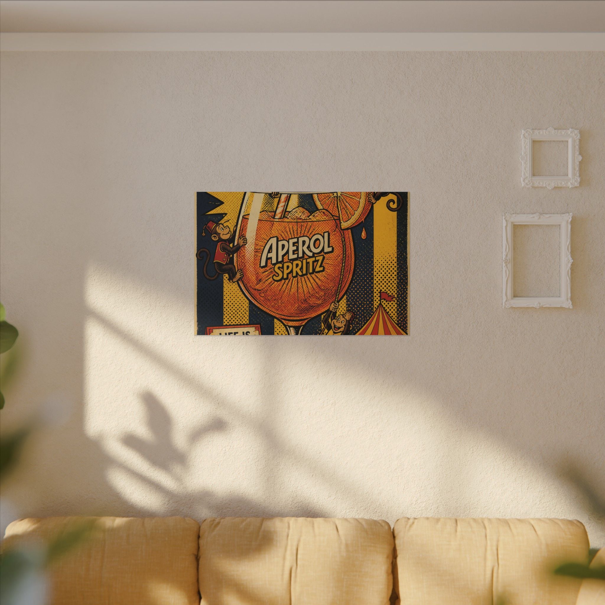 Aperol Spritz Monkeys Wall Art Canvas 24×36 Pop Art Restaurant Decor Maximalist Print