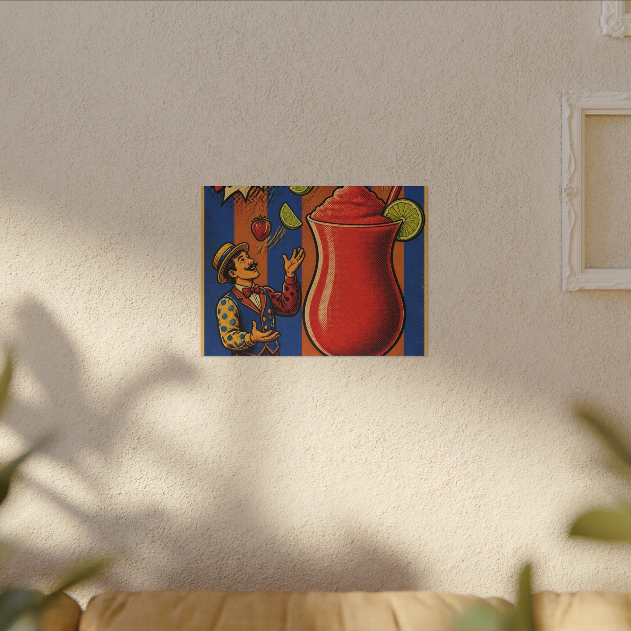 Daiquiri Fruit Juggler Wall Art Canvas 24×36 Pop Art Restaurant Decor Maximalist Print