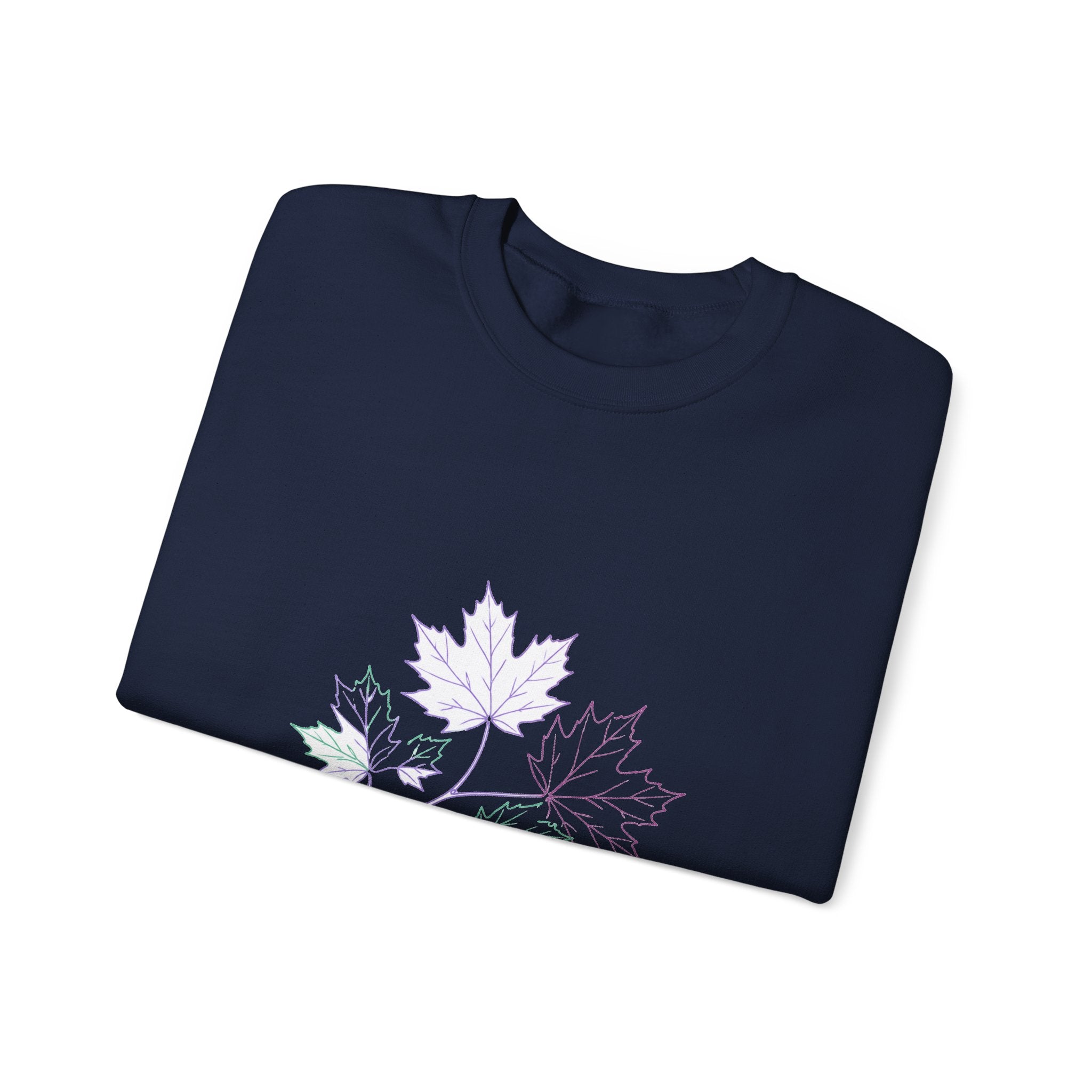 Matching Couple Sweatshirt - Cherry Blossom & Maple Leaf Matching Couple Crewneck Sweatshirt Minimalist Art His Hers Valentine Gift - Design B