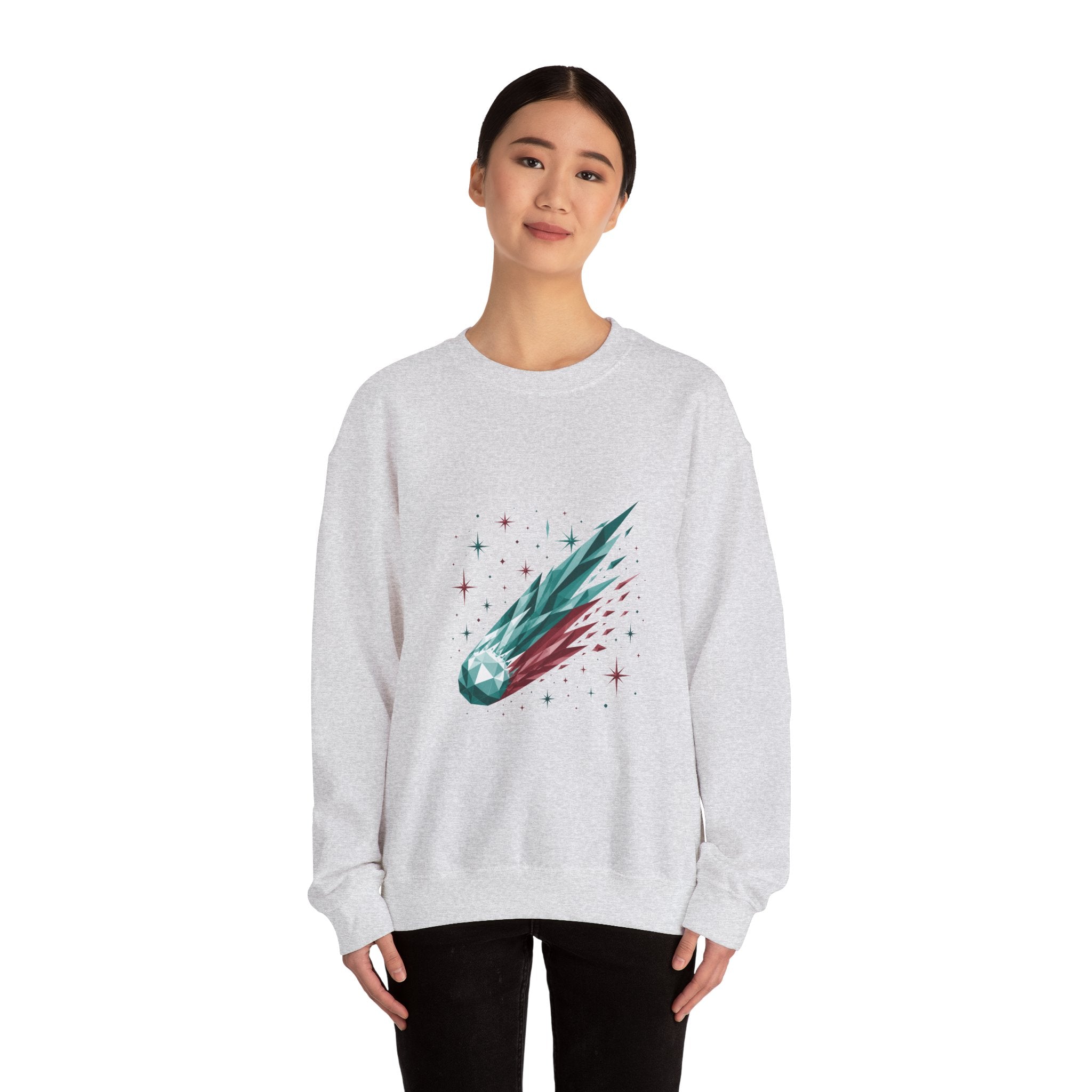 Matching Couple Sweatshirt - Comet & Asteroid Matching Couple Comfort Colors Crew Geometric Art His Hers Love Gift - Design A