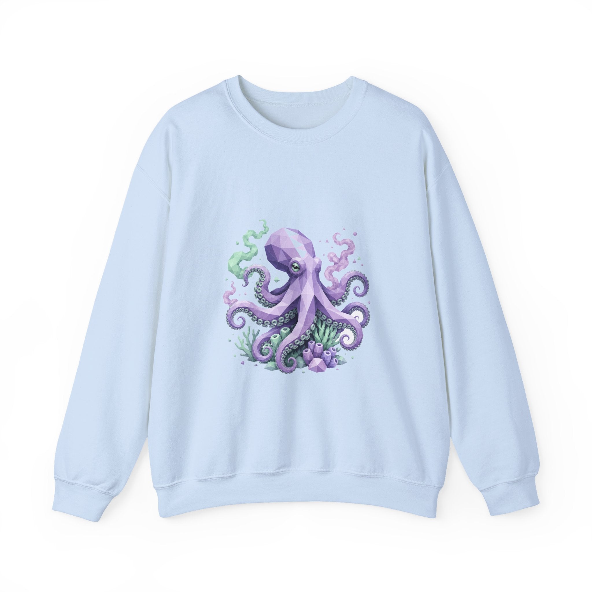 Matching Couple Sweatshirt - Octopus & Jellyfish Matching Couple Crewneck Sweatshirt Geometric Art His Hers Couple Gift - Design A