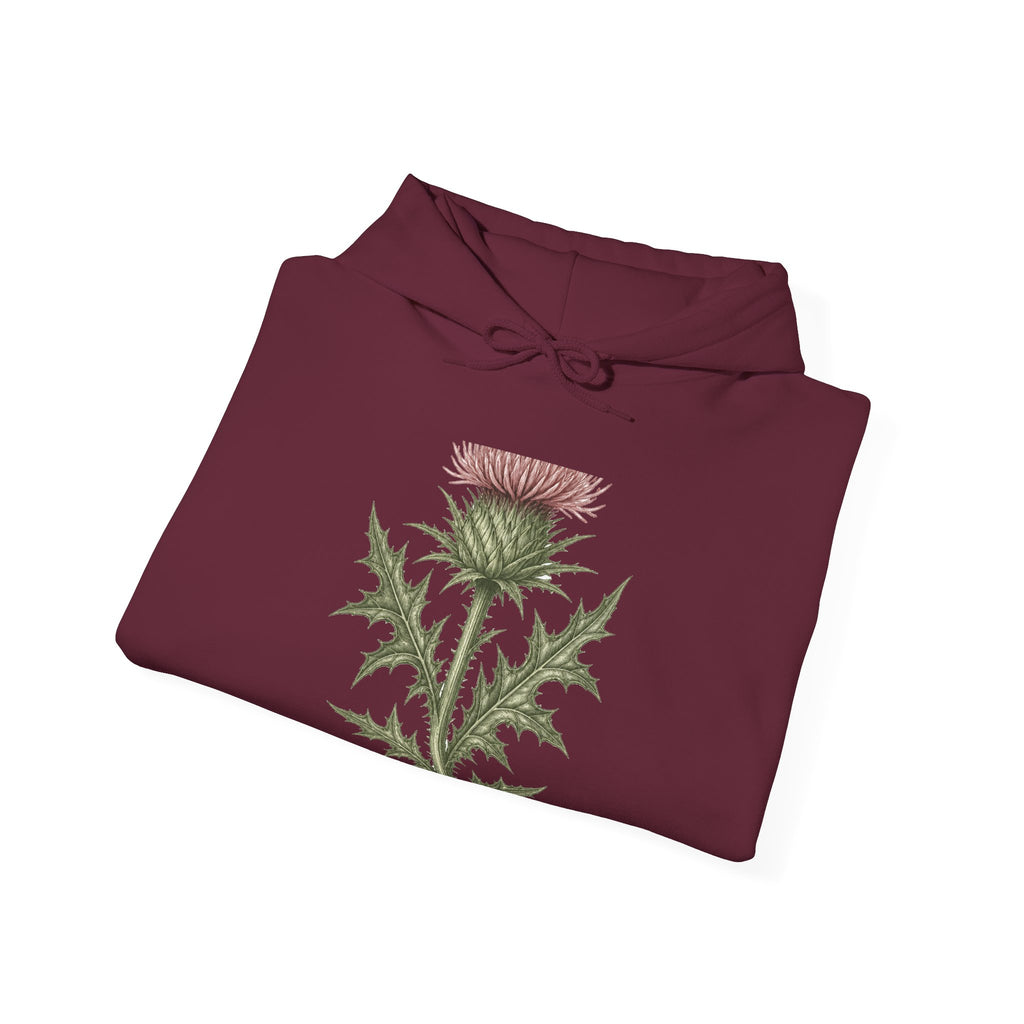 Matching Couple Sweatshirt - Lavender & Thistle Matching Couple Hooded Sweatshirt Vintage Art His Hers Wedding Gift - Design B