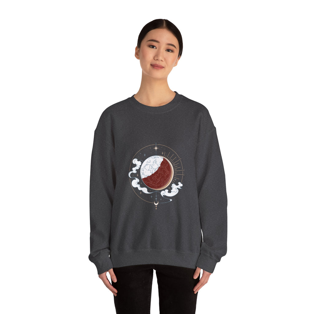 Matching Couple Sweatshirt - Solar & Lunar Eclipse Matching Couple Comfort Colors Crew Minimalist Art His Hers Christmas Gift - Design B