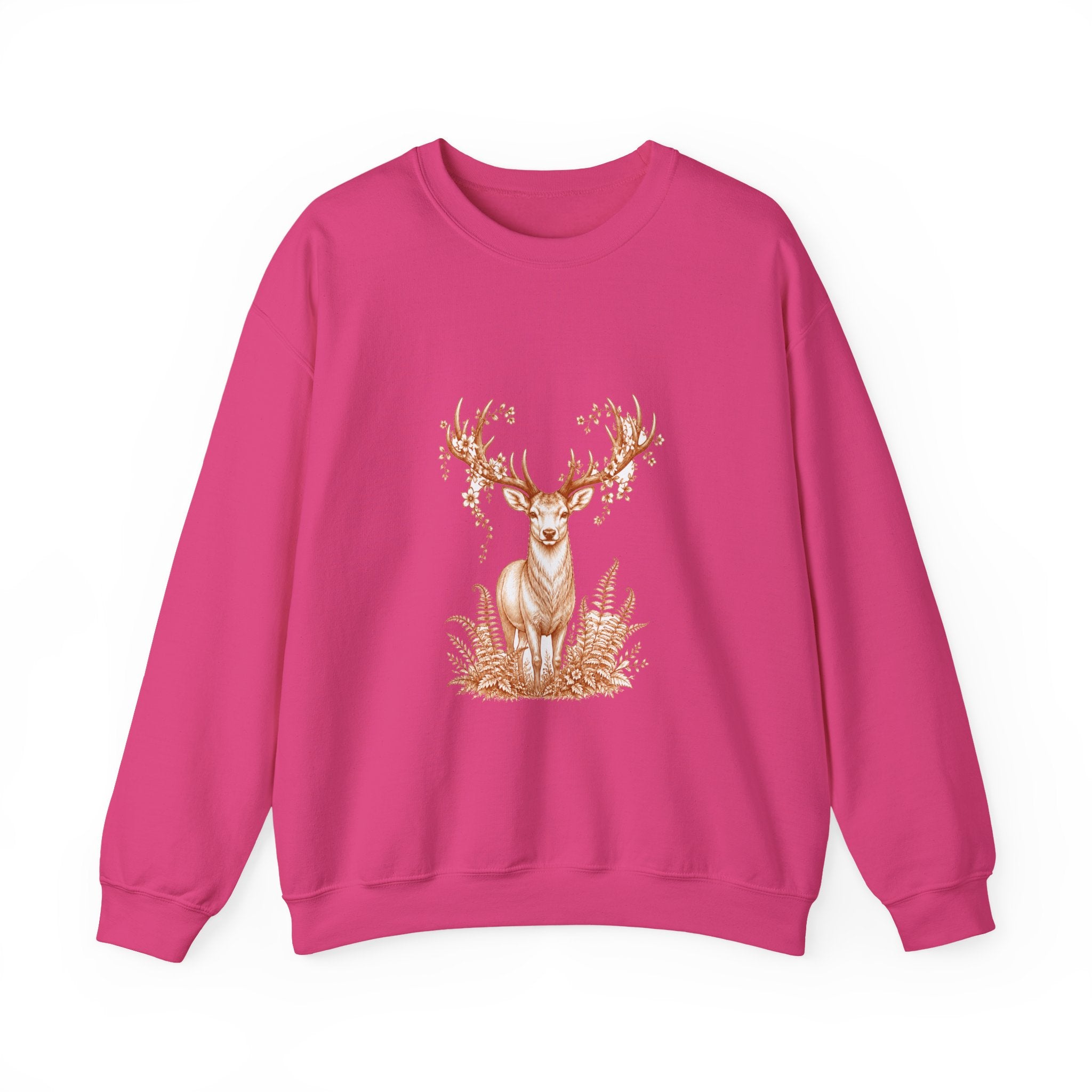 Matching Couple Sweatshirt - Bear & Deer Matching Couple Crewneck Sweatshirt Hand-Drawn Art His Hers Best Friend Gift - Design B