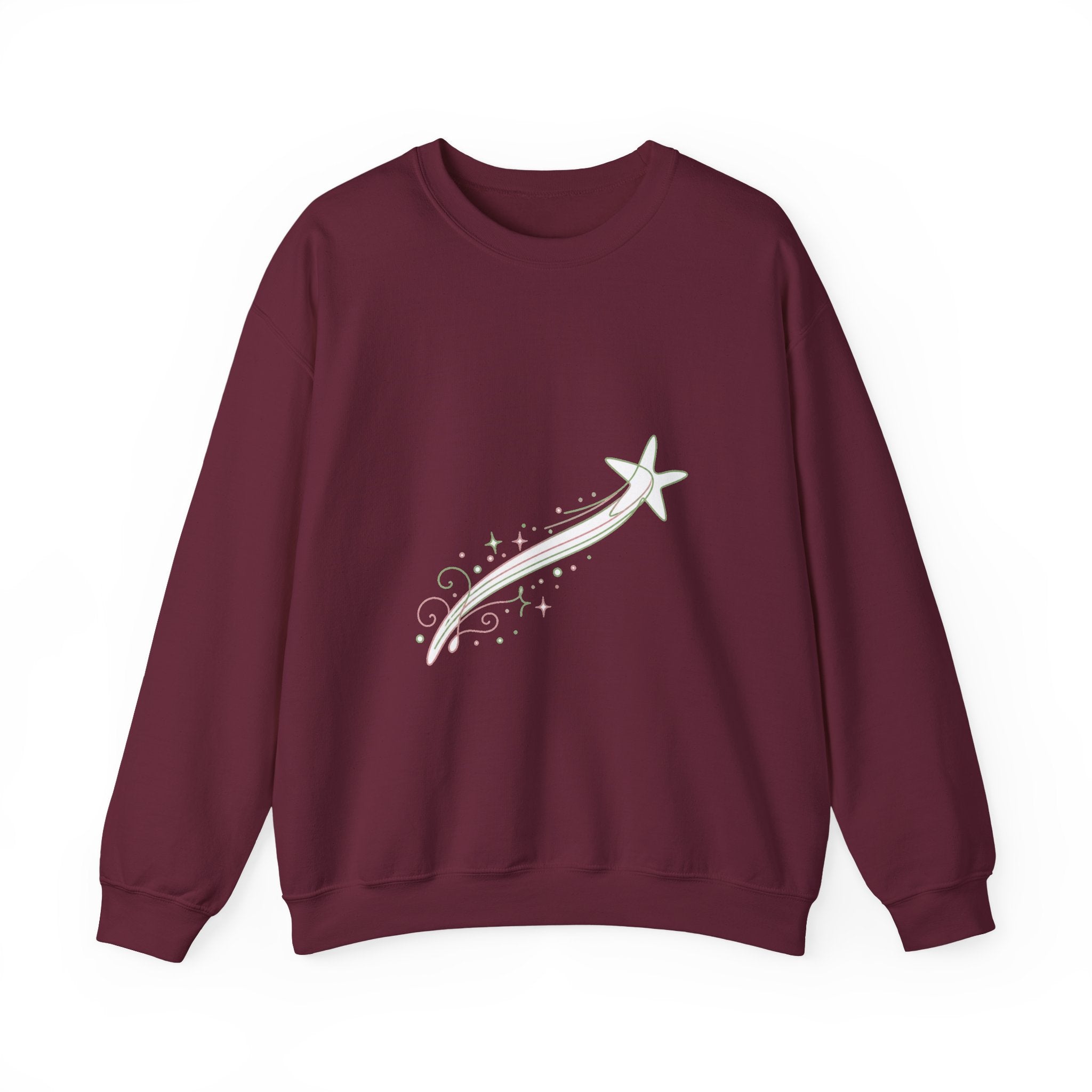 Matching Couple Sweatshirt - Shooting Star & North Star Matching Couple Premium Fleece Sweatshirt Minimalist Art His Hers Christmas Gift - Design A