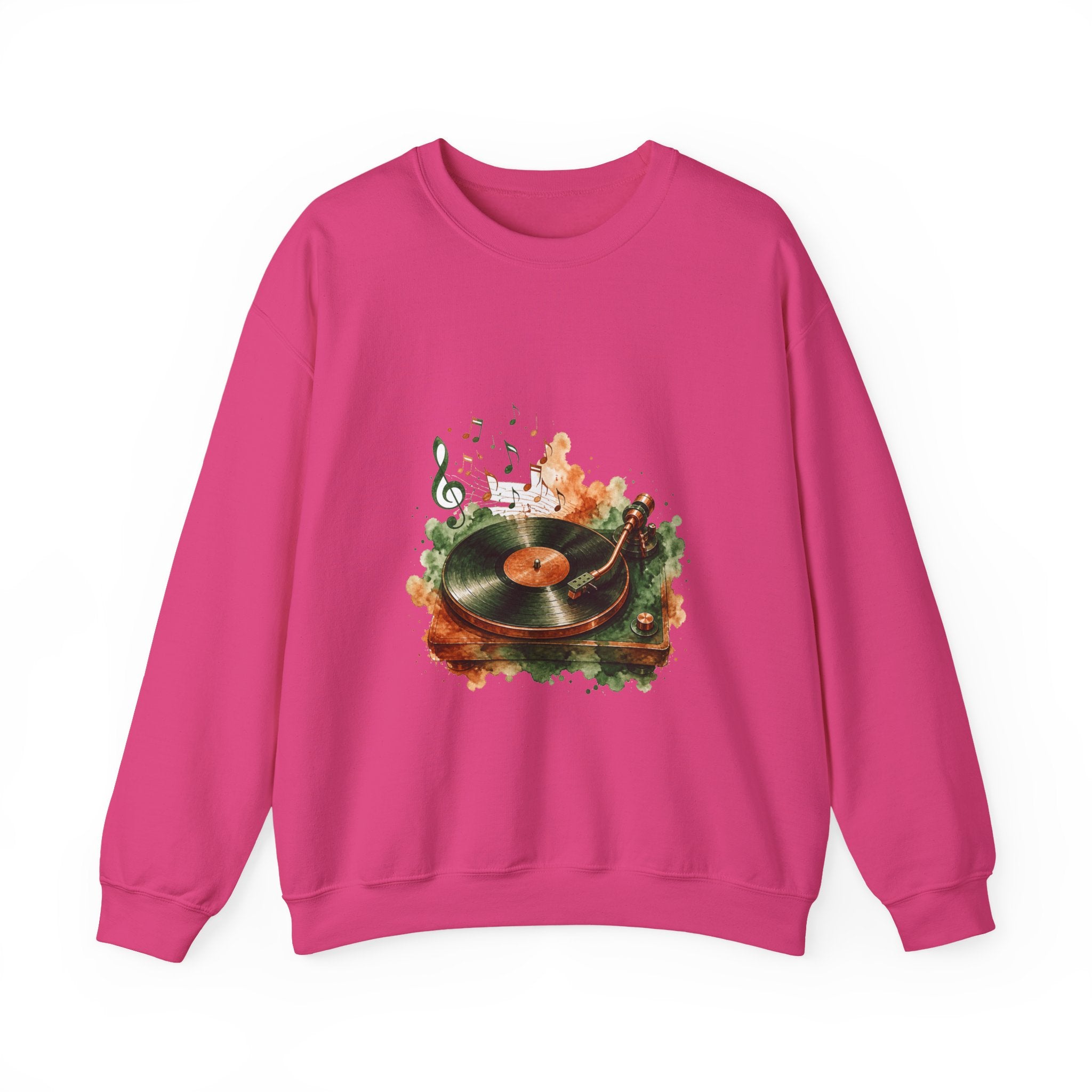 Matching Couple Sweatshirt - Vinyl & Cassette Matching Couple Premium Fleece Sweatshirt Watercolor Art His Hers Birthday Gift - Design A
