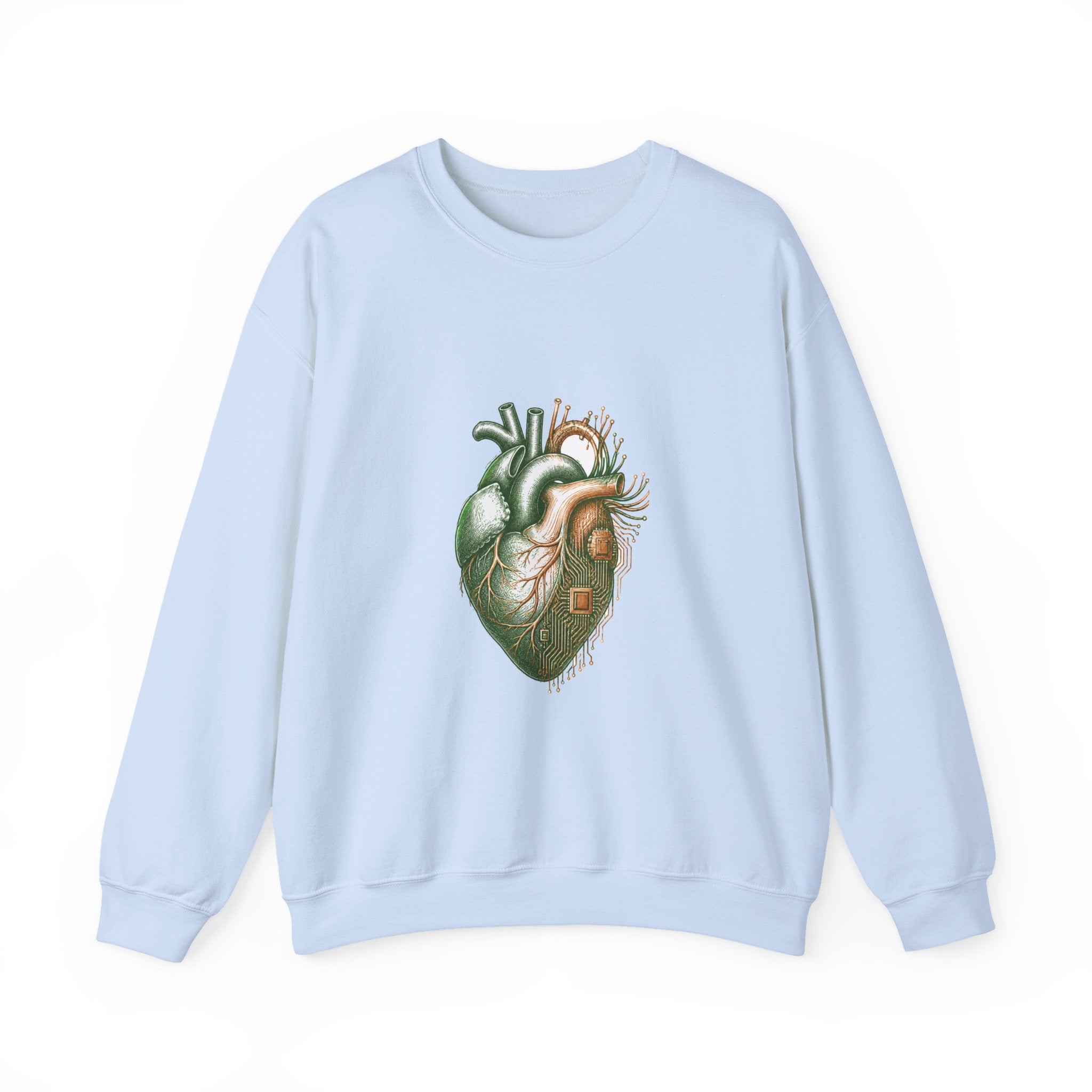 Matching Couple Sweatshirt - Robot & Heart Matching Couple Crewneck Sweatshirt Hand-Drawn Art His Hers Best Friend Gift - Design B