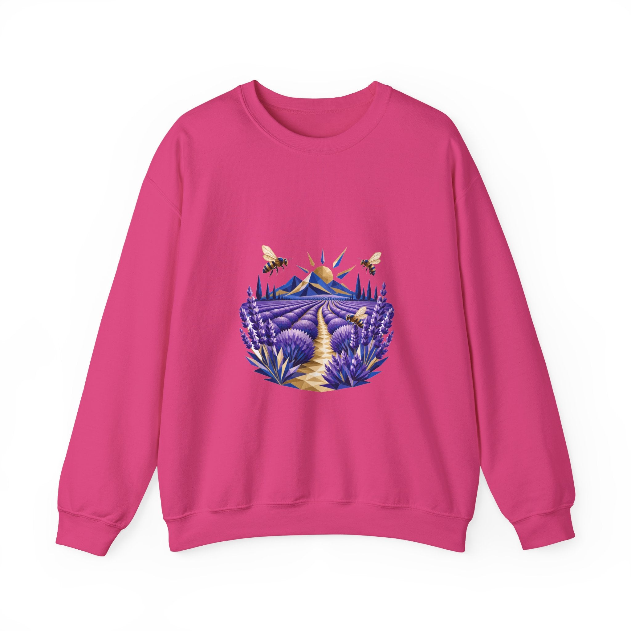 Matching Couple Sweatshirt - Lavender Fields & Canyon Matching Couple Comfort Colors Crew Geometric Art His Hers Love Gift - Design A