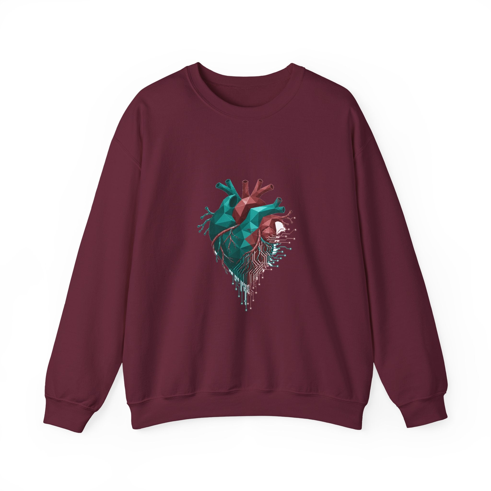 Matching Couple Sweatshirt - Robot & Heart Matching Couple Comfort Colors Crew Geometric Art His Hers Love Gift - Design B