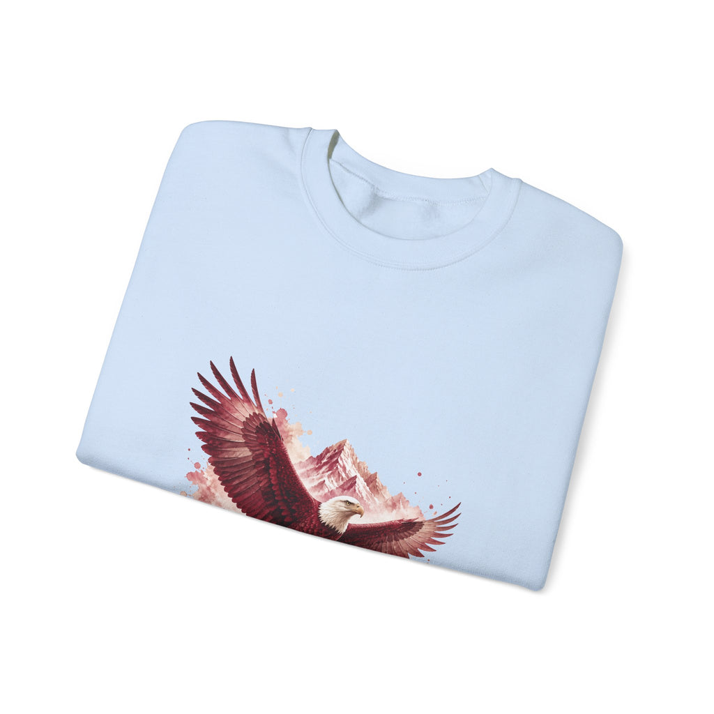 Matching Couple Sweatshirt - Eagle & Whale Matching Couple Crewneck Sweatshirt Watercolor Art His Hers Engagement Gift - Design A