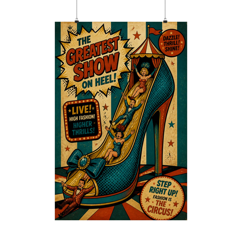 High Heel Slide Wall Art Poster 18×24 Pop Art Living Room Decor Maximalist Print