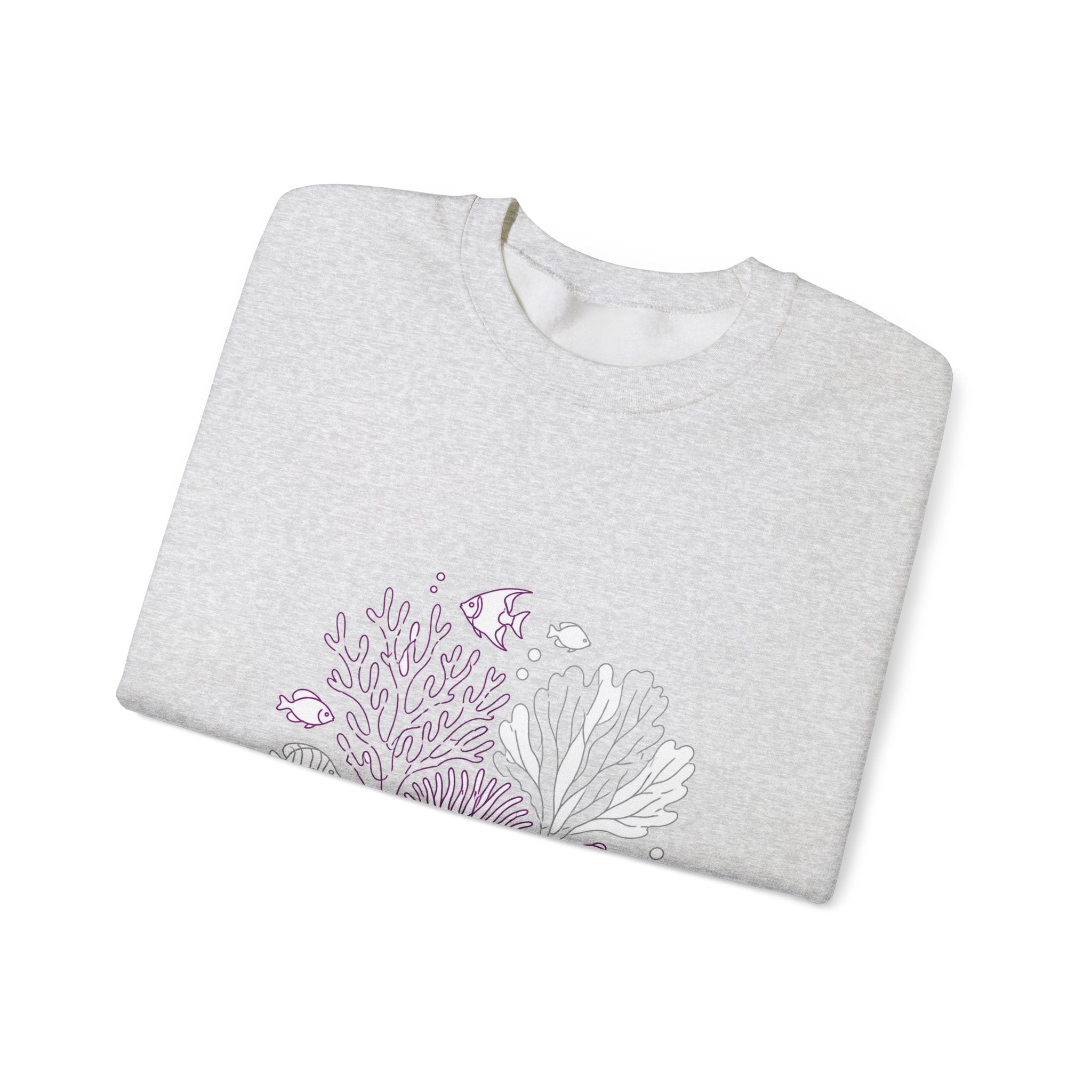 Matching Couple Sweatshirt - Coral Reef & Deep Sea Matching Couple Premium Fleece Sweatshirt Minimalist Art His Hers Christmas Gift - Design A