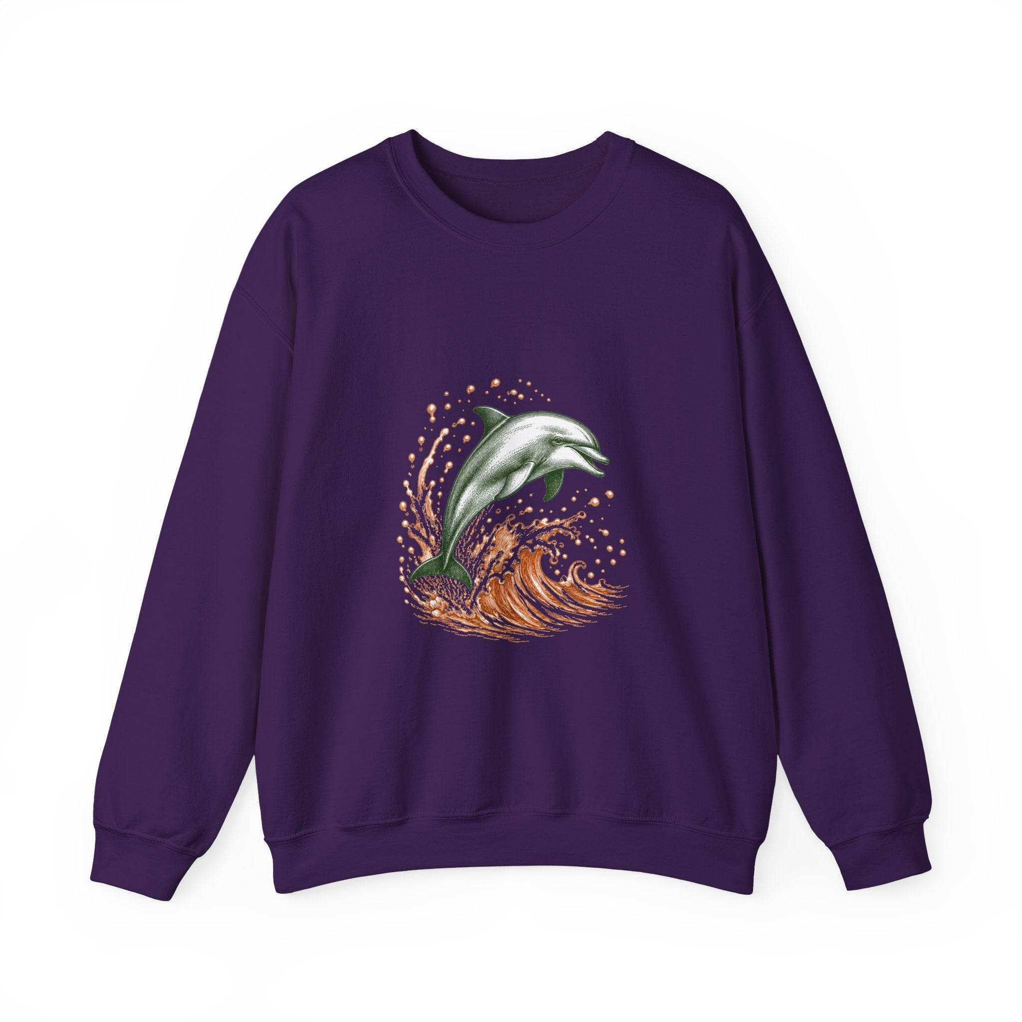 Matching Couple Sweatshirt - Shark & Dolphin Matching Couple Crewneck Sweatshirt Hand-Drawn Art His Hers Best Friend Gift - Design B