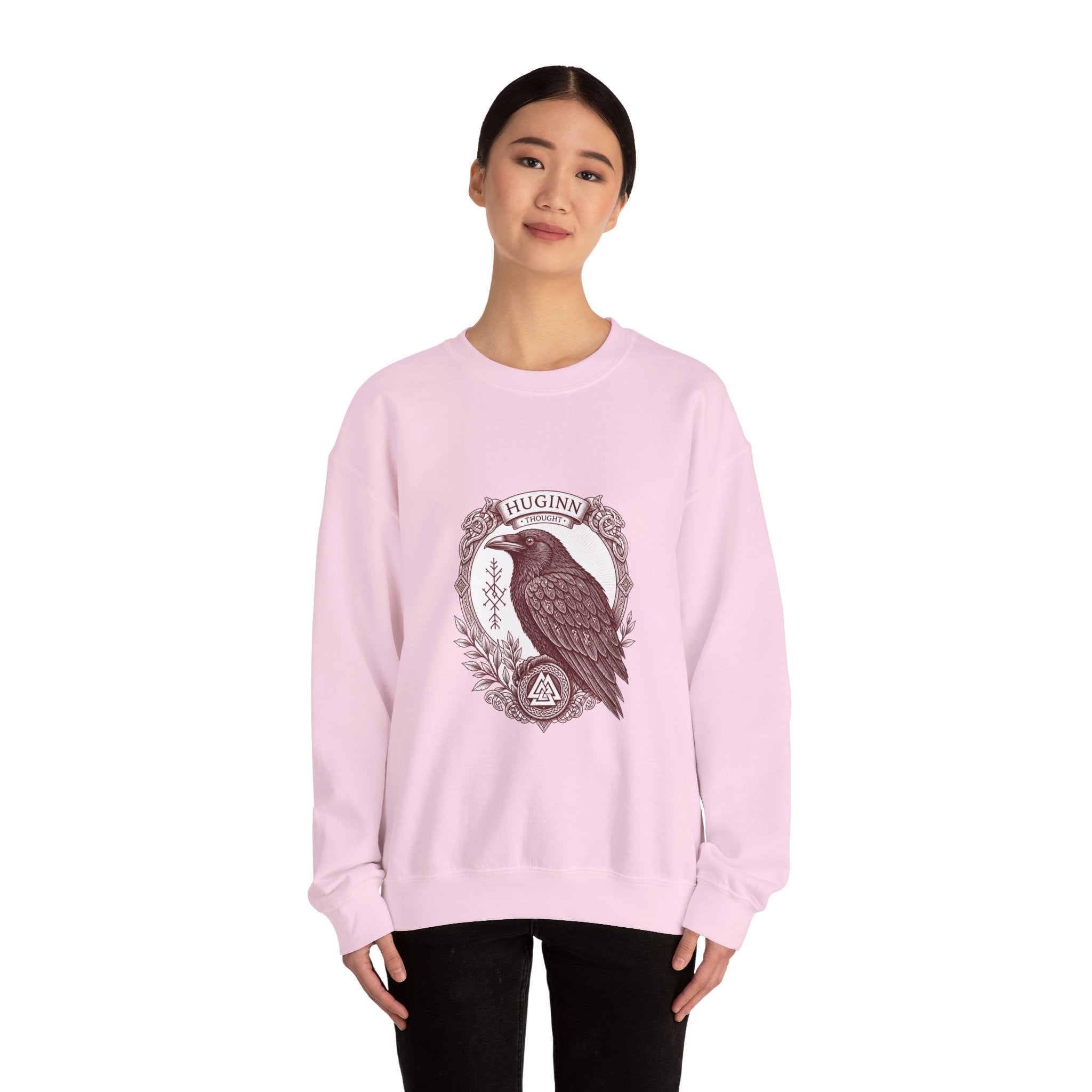 Matching Couple Sweatshirt - Huginn & Muninn Matching Couple Premium Fleece Sweatshirt Vintage Art His Hers Honeymoon Gift - Design A