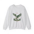 Matching Couple Sweatshirt - Eagle & Whale Matching Couple Premium Fleece Sweatshirt Vintage Art His Hers Honeymoon Gift - Design A