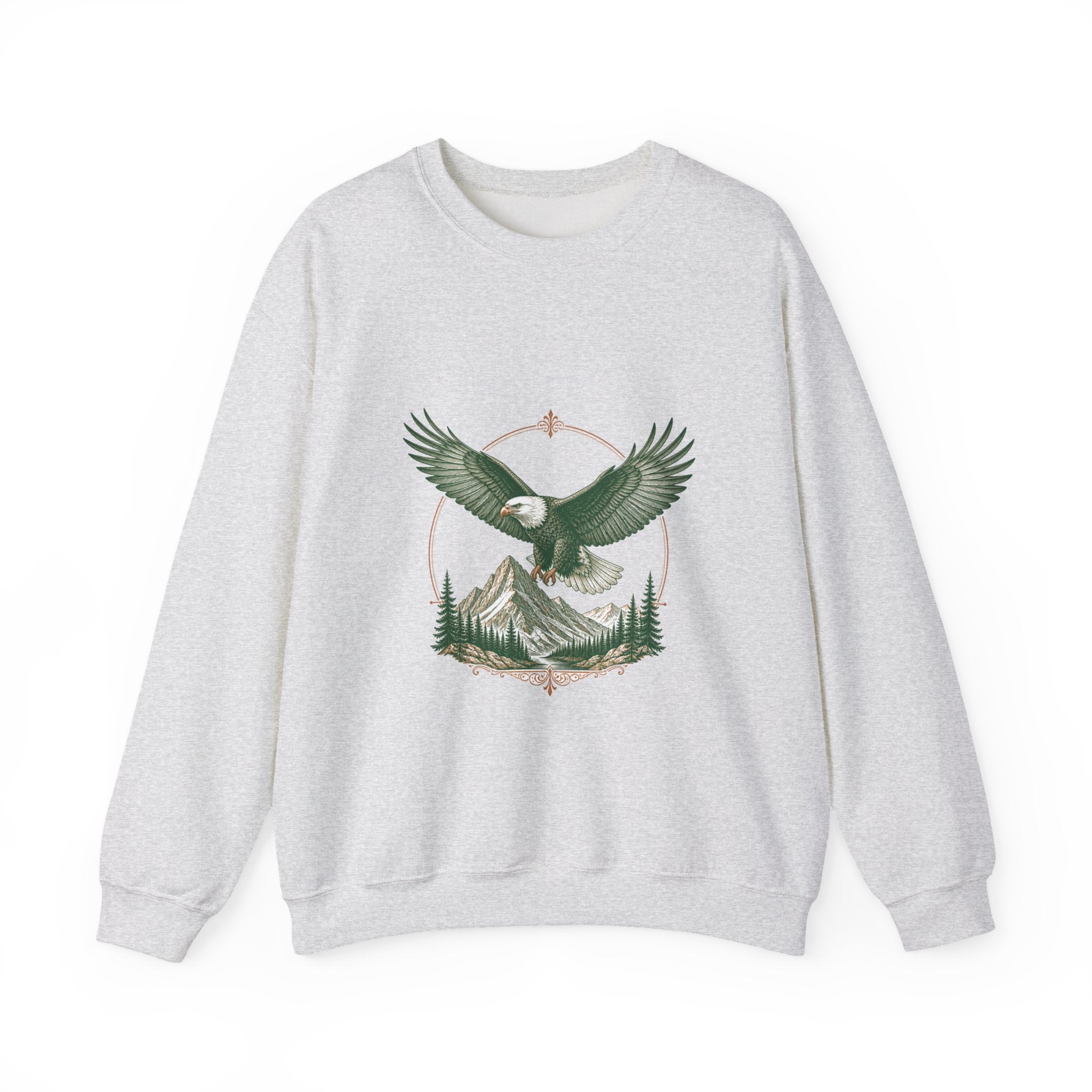 Matching Couple Sweatshirt - Eagle & Whale Matching Couple Premium Fleece Sweatshirt Vintage Art His Hers Honeymoon Gift - Design A