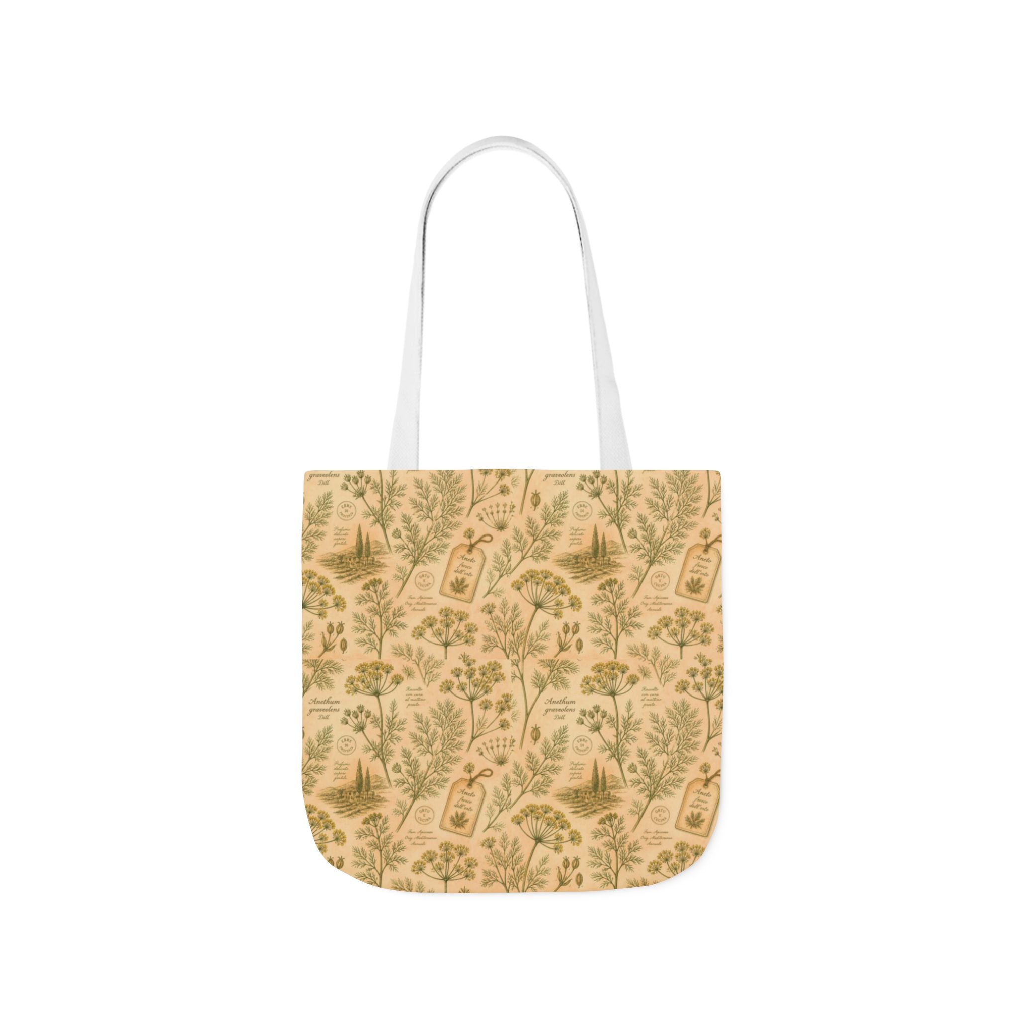 Dill Fronds Canvas Tote Bag Mediterranean Kitchen Botanical Design Italian Cottagecore Gift