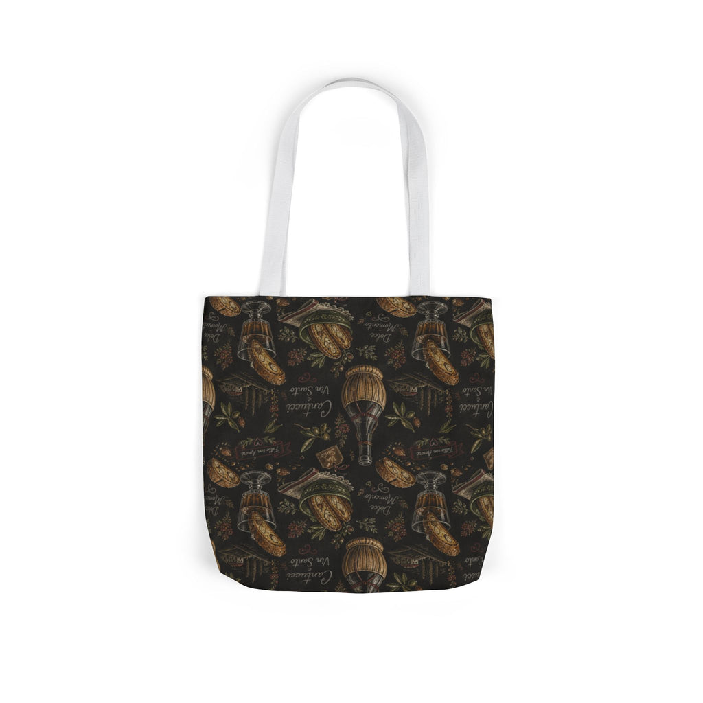 Biscotti & Vin Santo Canvas Tote Bag Mediterranean Kitchen Chalk Art Design Italian Cottagecore Gift