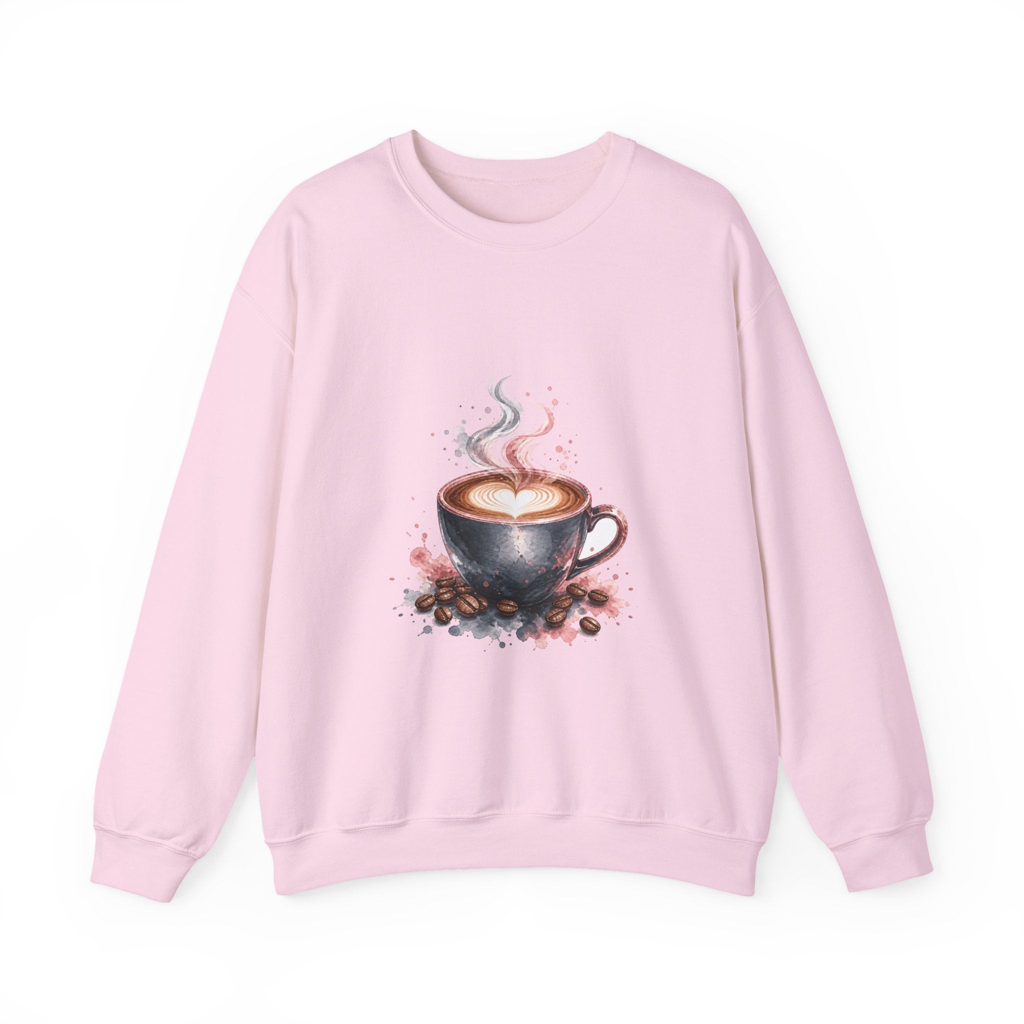 Matching Couple Sweatshirt - Coffee & Tea Matching Couple Premium Fleece Sweatshirt Watercolor Art His Hers Birthday Gift - Design A