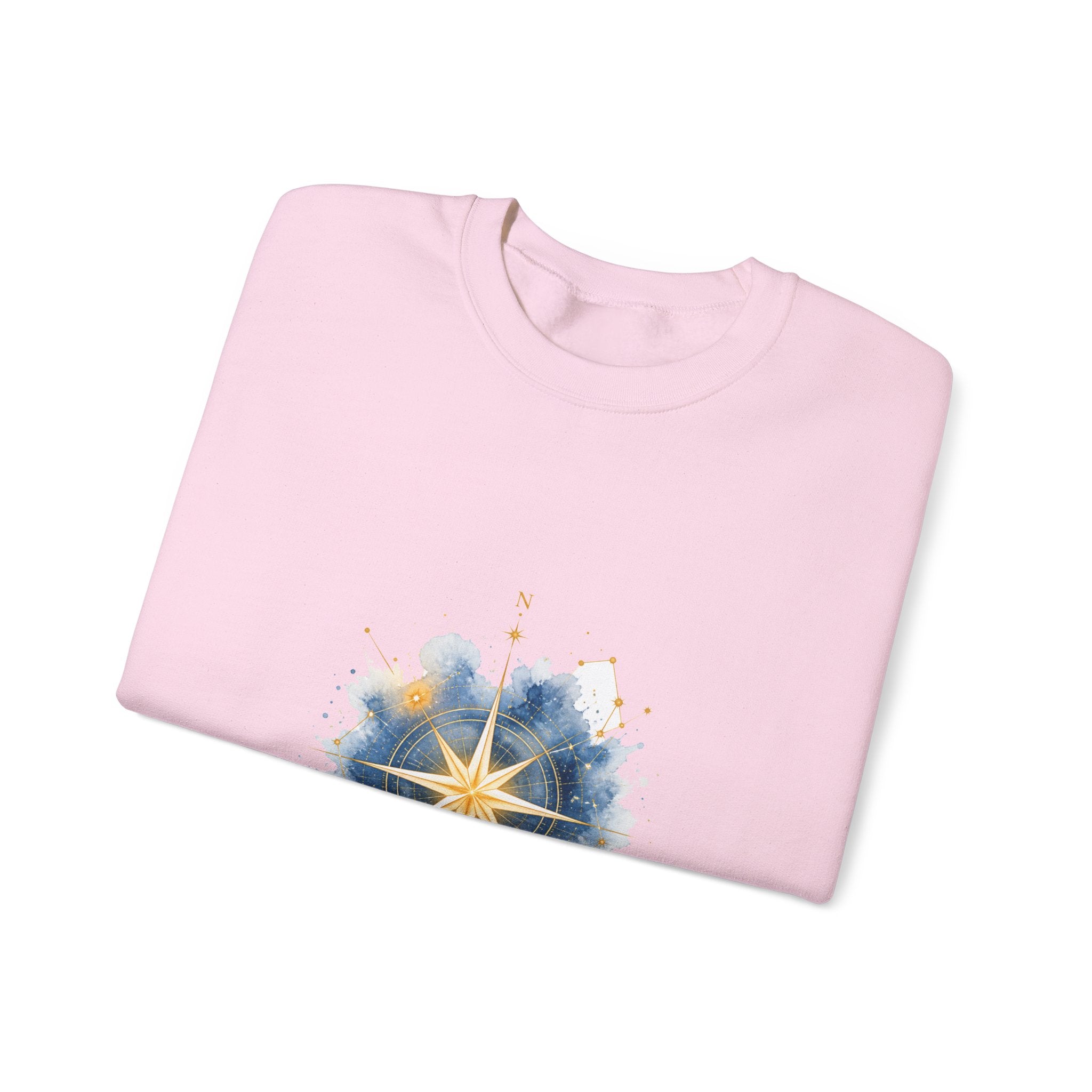 Matching Couple Sweatshirt - Shooting Star & North Star Matching Couple Comfort Colors Crew Watercolor Art His Hers Birthday Gift - Design B