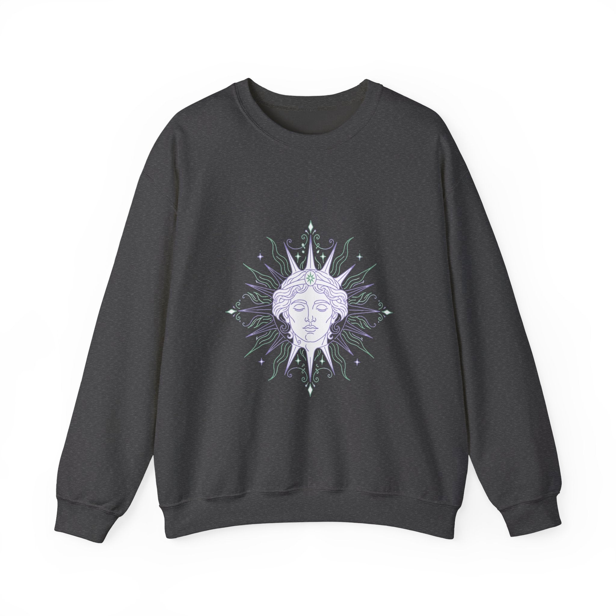 Matching Couple Sweatshirt - Helios & Selene Matching Couple Premium Fleece Sweatshirt Minimalist Art His Hers Christmas Gift - Design A