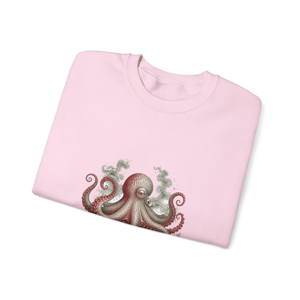 Matching Couple Sweatshirt - Octopus & Jellyfish Matching Couple Crewneck Sweatshirt Vintage Art His Hers Wedding Gift - Design A