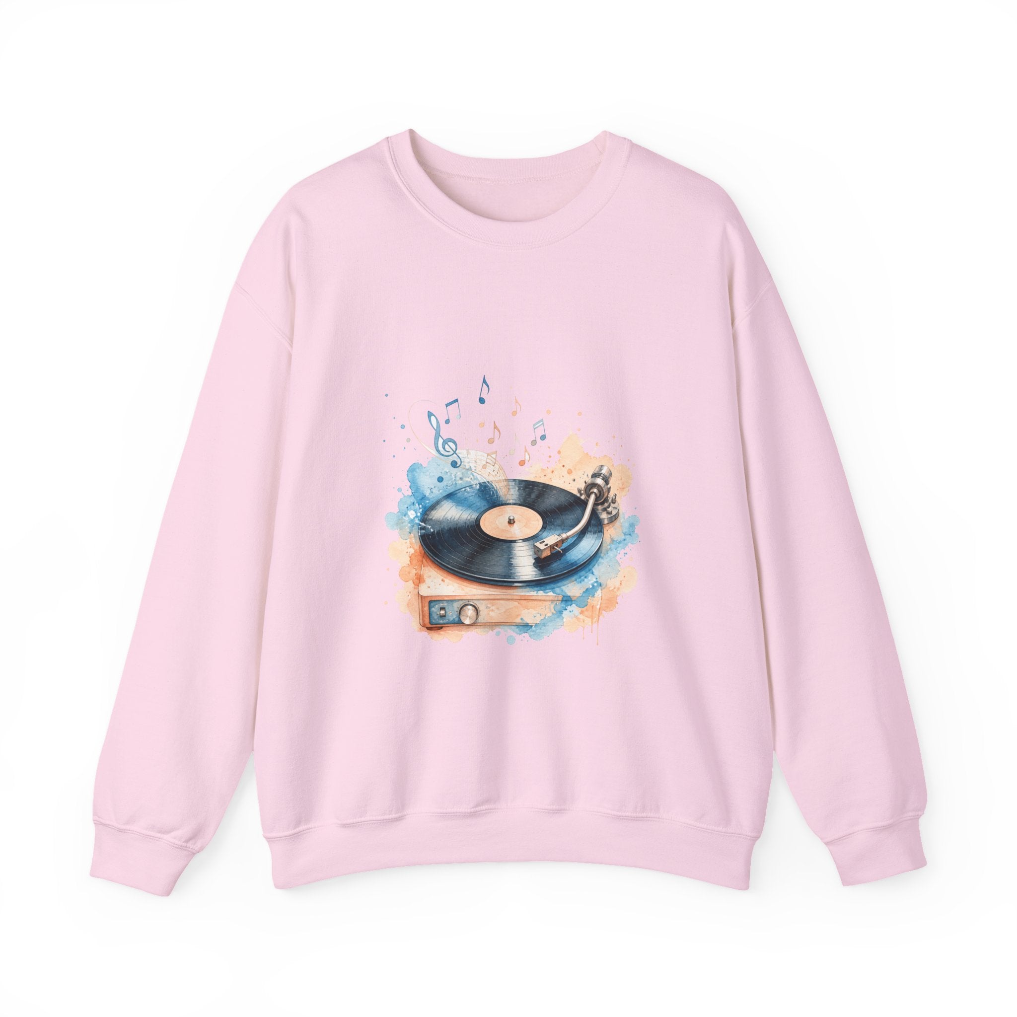 Matching Couple Sweatshirt - Vinyl & Cassette Matching Couple Comfort Colors Crew Watercolor Art His Hers Birthday Gift - Design A