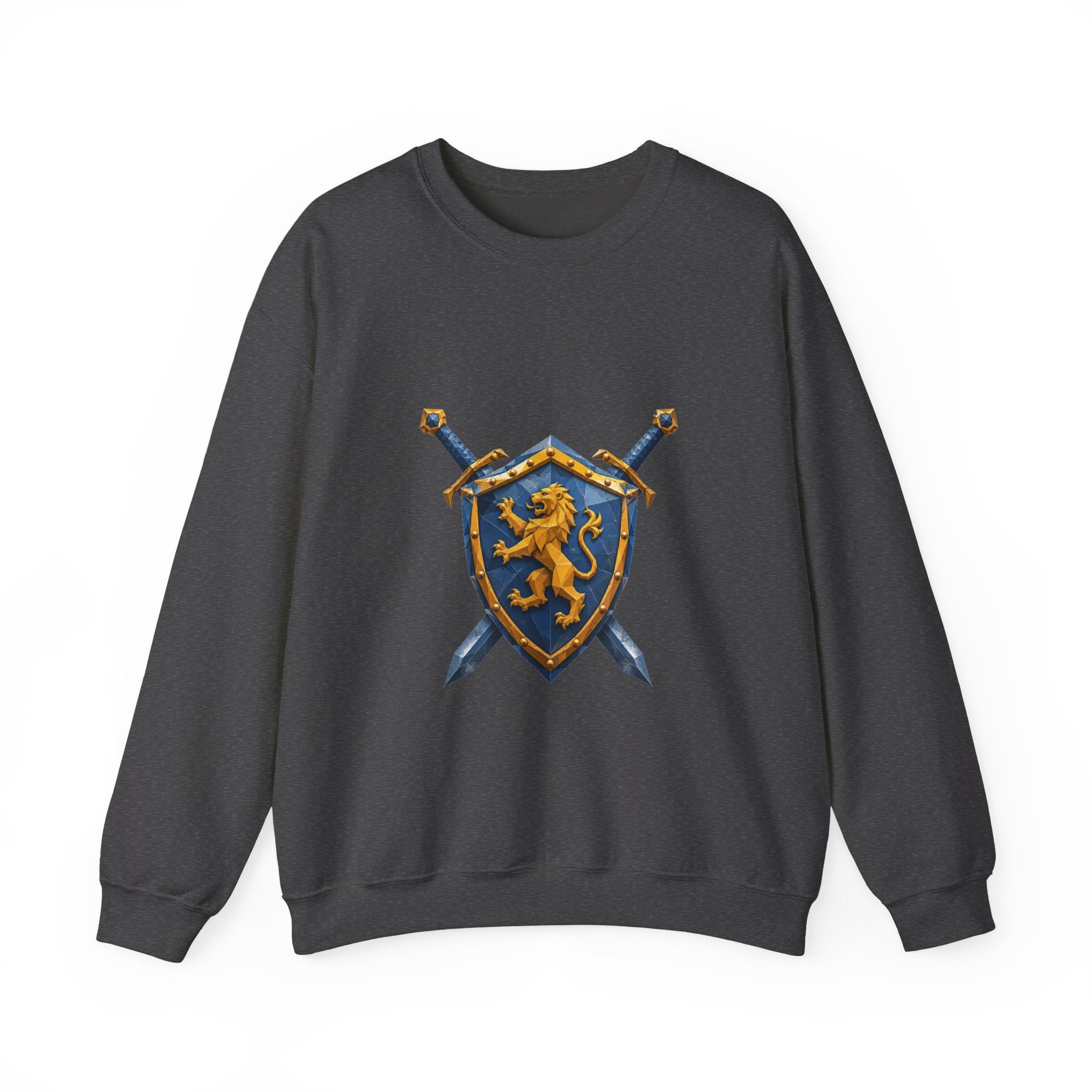 Matching Couple Sweatshirt - Crown & Shield Matching Couple Premium Fleece Sweatshirt Geometric Art His Hers Love Gift - Design B