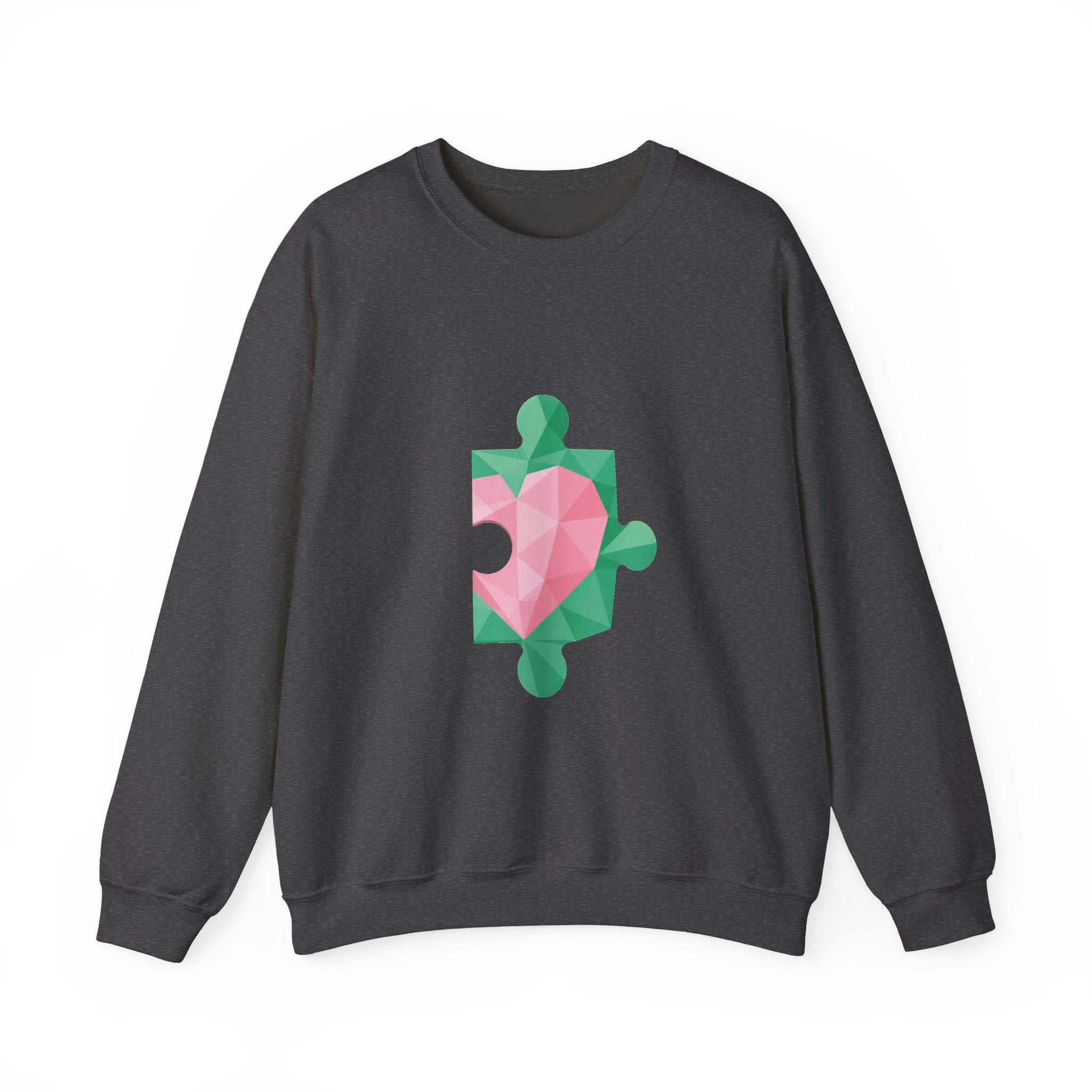 Matching Couple Sweatshirt - Puzzle Pieces Matching Couple Crewneck Sweatshirt Geometric Art His Hers Couple Gift - Design B