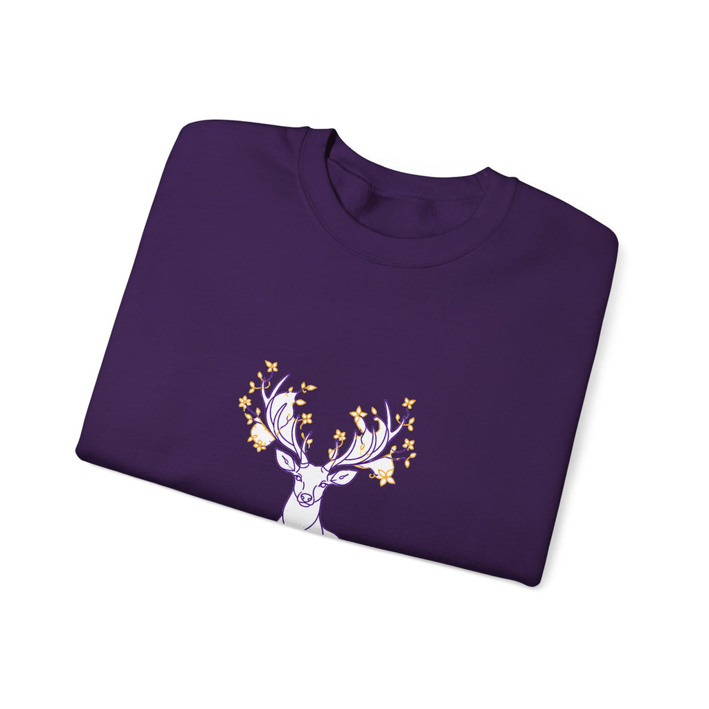 Matching Couple Sweatshirt - Bear & Deer Matching Couple Crewneck Sweatshirt Minimalist Art His Hers Valentine Gift - Design B
